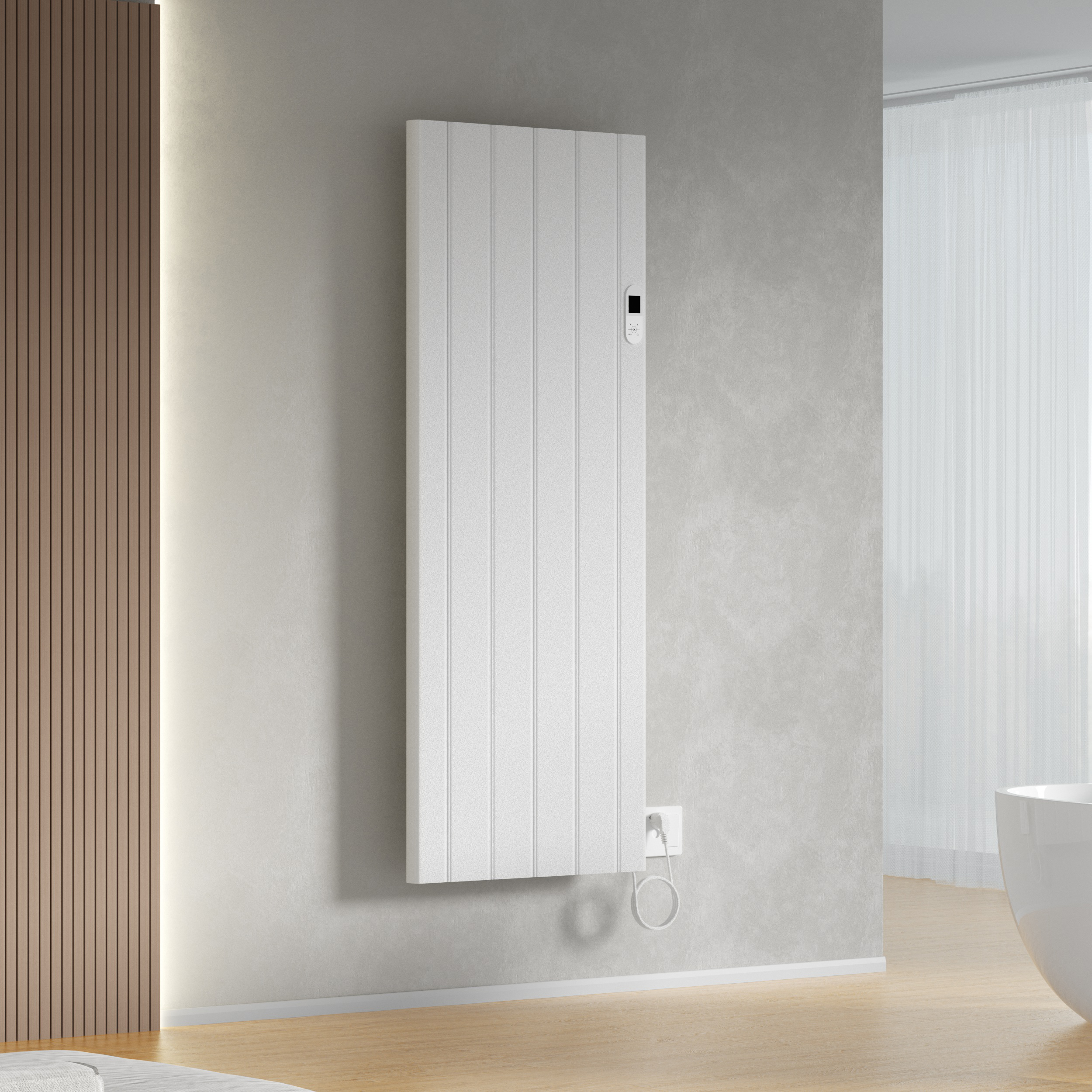 BELRAD ELEKTRISCHE RADIATOR - MET DIGITALE PROGRAMEERBARE THERMOSTAAT - SMART WIFI - 2000W - 1600X608X90 MM - MAT WIT