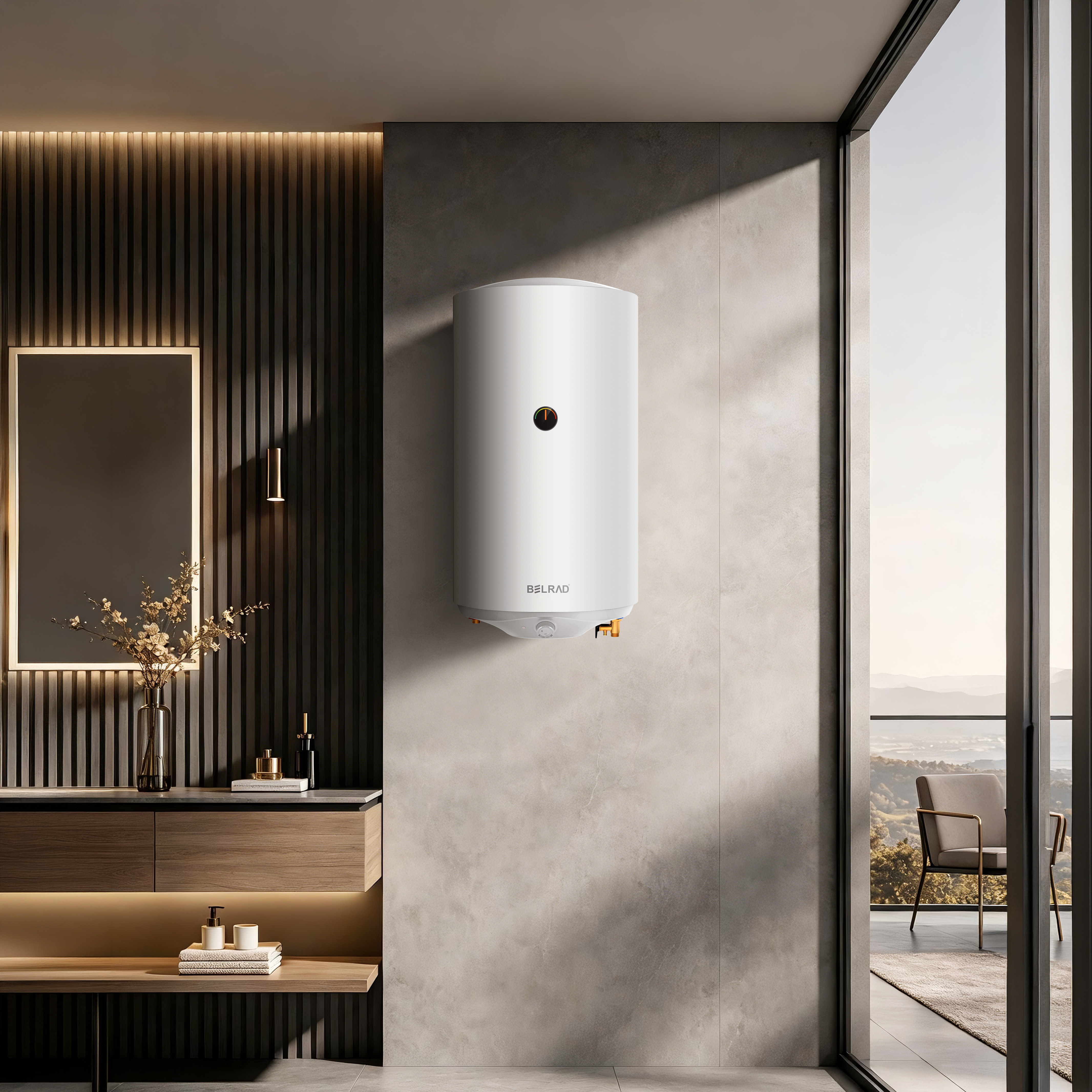BELRAD ELEKTRISCHE BOILER - NATTE WEERSTAND - VERTICAAL EN HORIZONTAAL - 1500W - 50 LITER - WIT