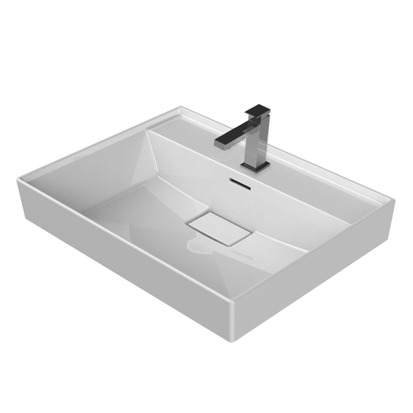 ALONI KERAMISCHE WASTAFEL (100X48X10CM) - WIT