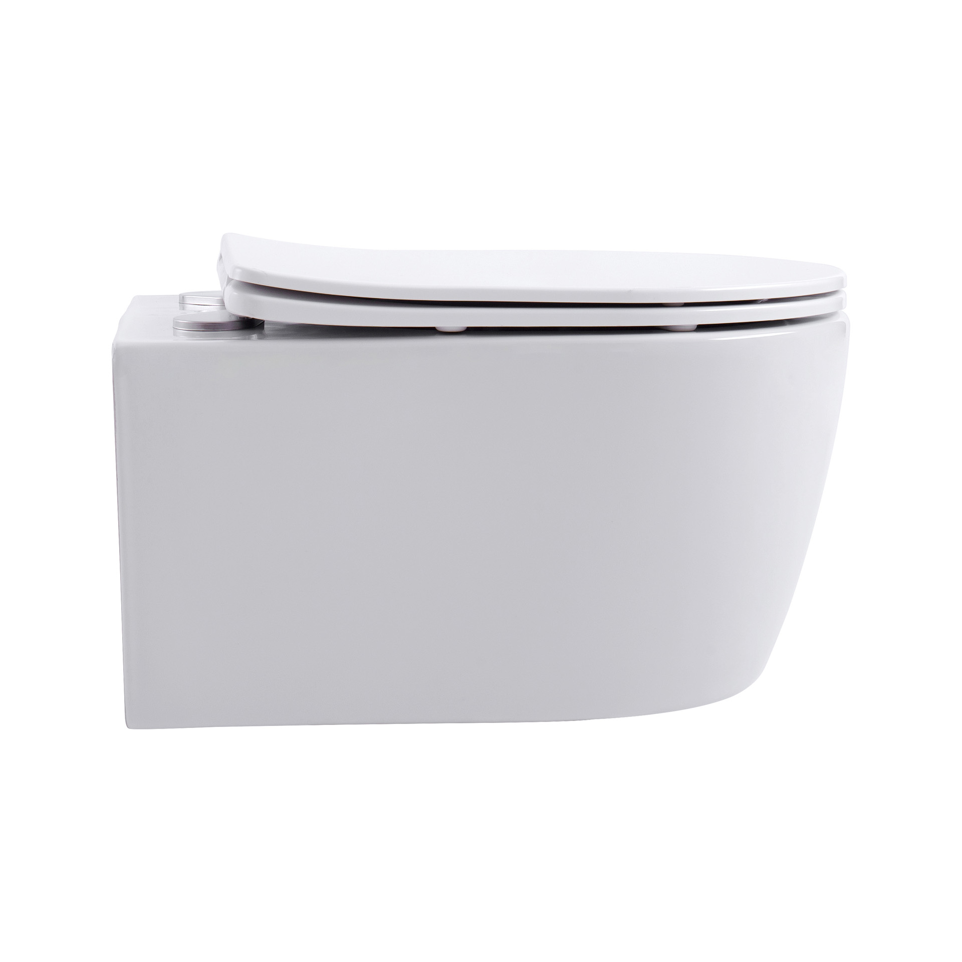 ALONI PRO WALL-HUNG TOILET - RIMLESS - WITH SEAT - DUROPLAST - SOFTCLOSE - QUICK RELEASE - COMPACT 49 CM - 36X25X49 CM - MATT WHITE