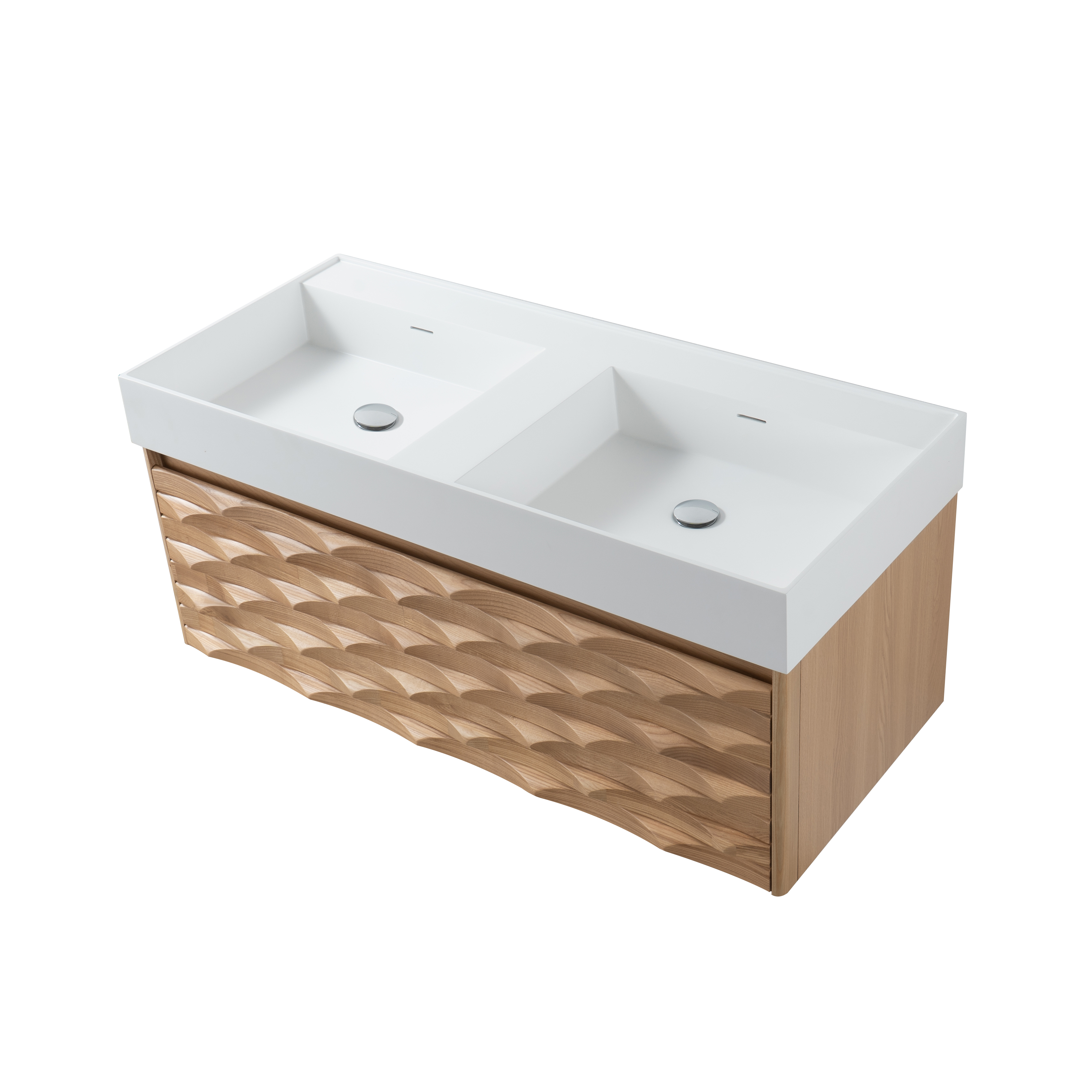 MAGNOLIA WASTAFELONDERKAST - 1 LADE - GREEPLOOS  - SOFT CLOSE – 119X40X52 CM - LICHT EIKEN