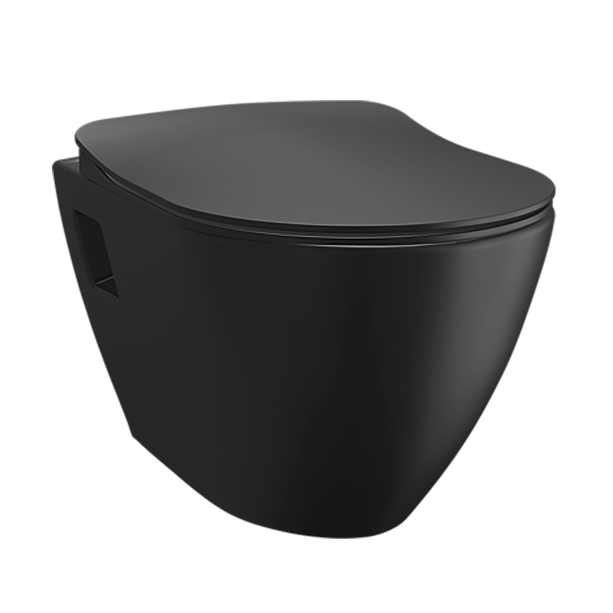 CREAVIT TERRA HANGTOILET  - ZONDER ZITTING - HOUTSKOOL ZWART