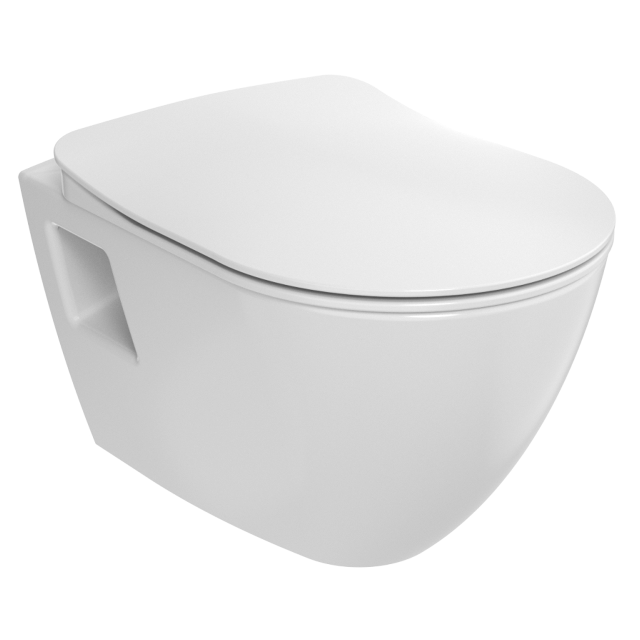 CREAVIT TERRA HANGTOILET MET BIDET  - ZONDER ZITTING - GLANZEND WIT