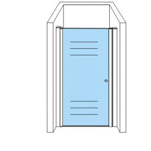 ALONI DRAAIDEUR VOOR NIS - 900 X 1900MM - CHROOM - HELDER GLAS