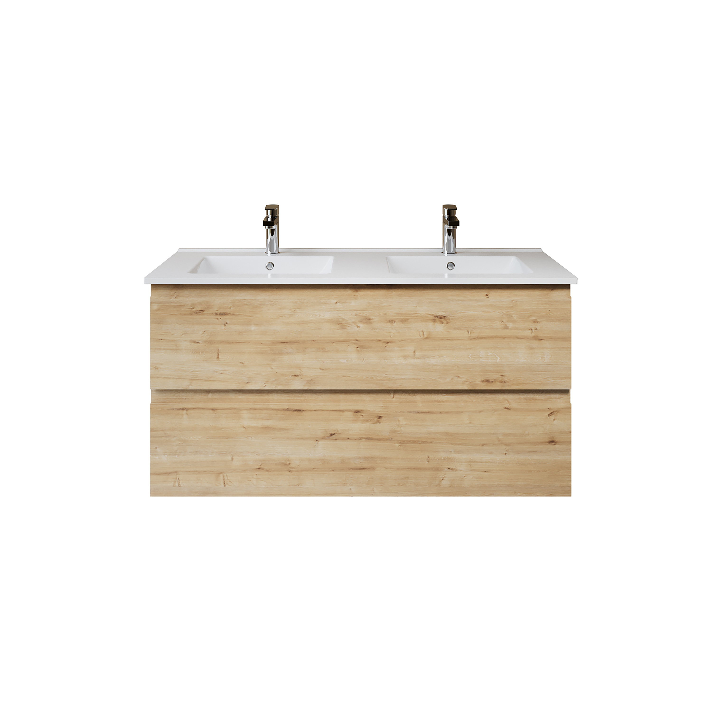 ALONI SALLY XL MEUBLE SOUS-VASQUE - 2 TIROIRS - SOFTCLOSE - SANS POIGNÉE - 118X60X45,3 CM - SAPHIR