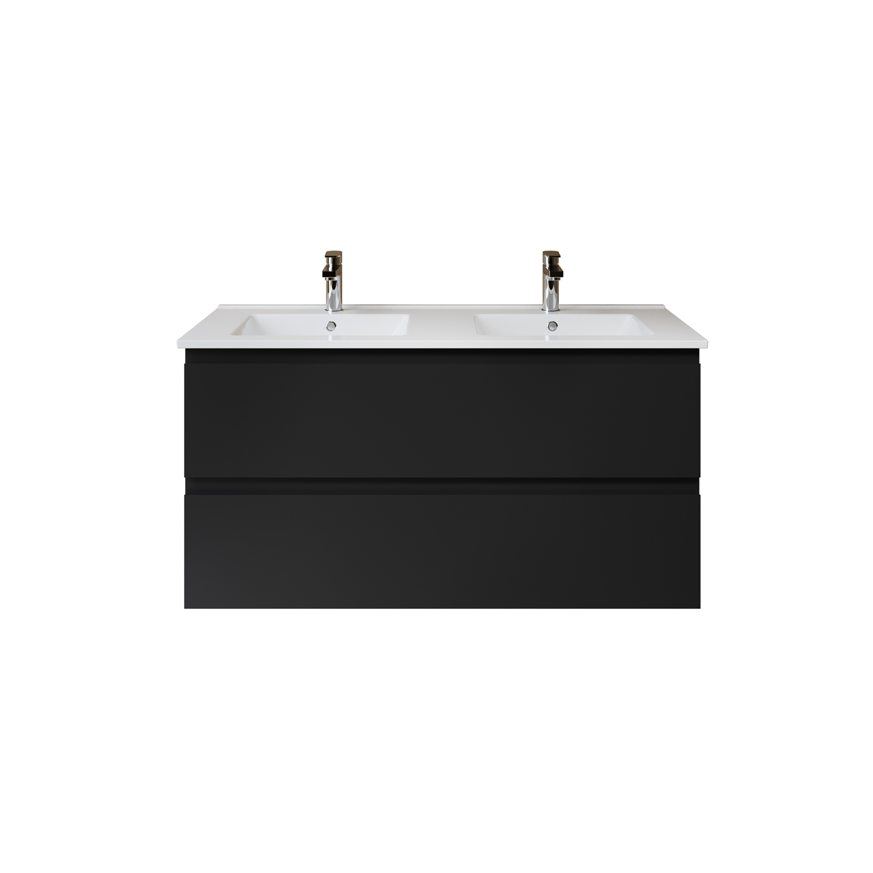 ALONI SALLY XL WASTAFELONDERKAST - 2 LADES - SOFTCLOSE - GREEPLOOS - 118X60X45,3 CM - MAT ZWART