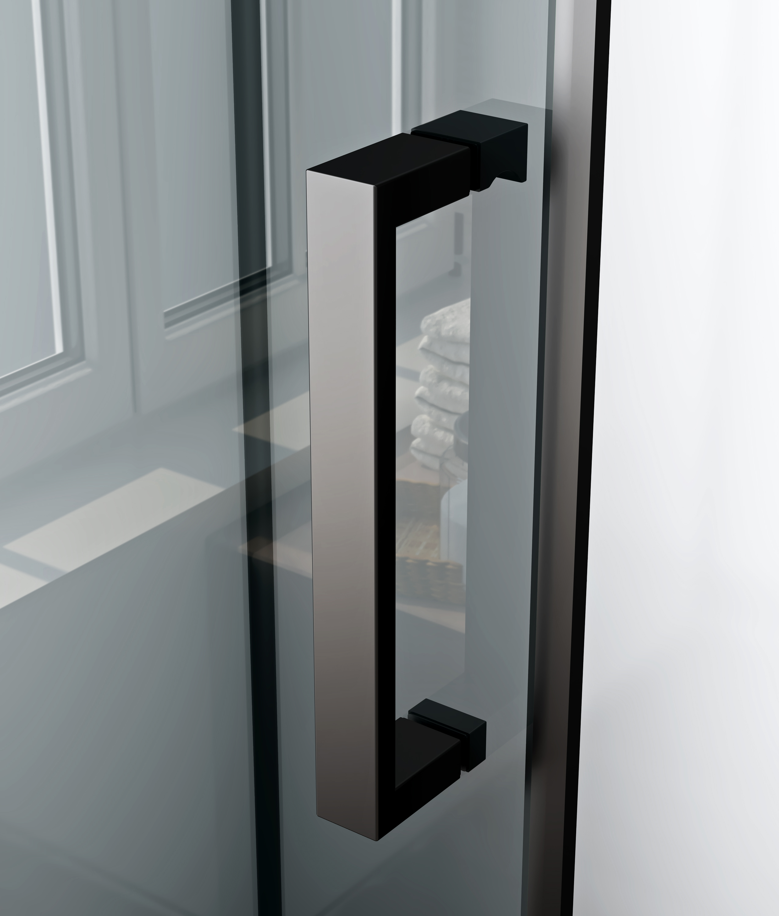 MARANI COMPLETE DOUCHECABINE MET SCHUIFDEUR - OMKEERBAAR - 120X225X90 CM - MAT ZWART- GRIJS ROOKGLAS