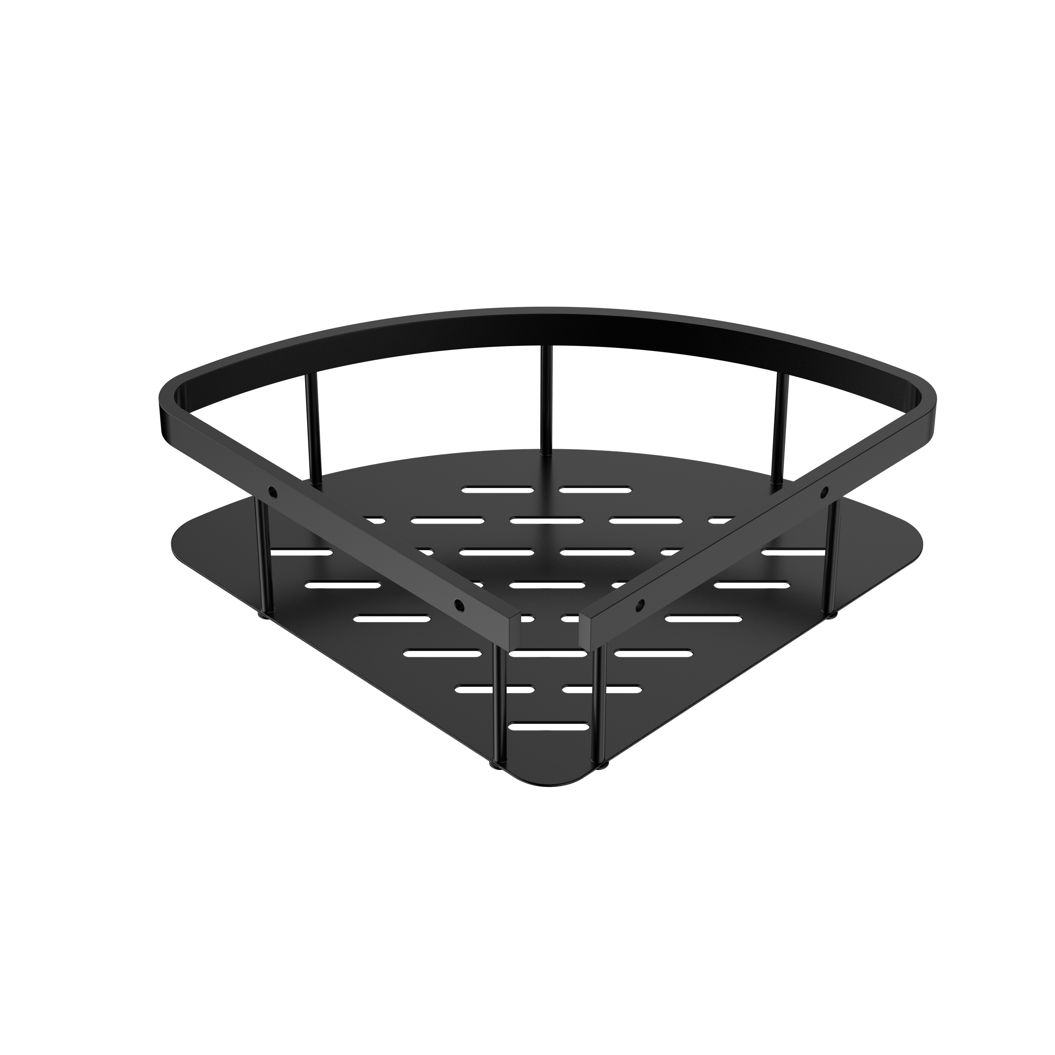UNIFORMA DOUCHEKORF - HOEKMODEL - 22X7X22CM - MAT ZWART (PVD)