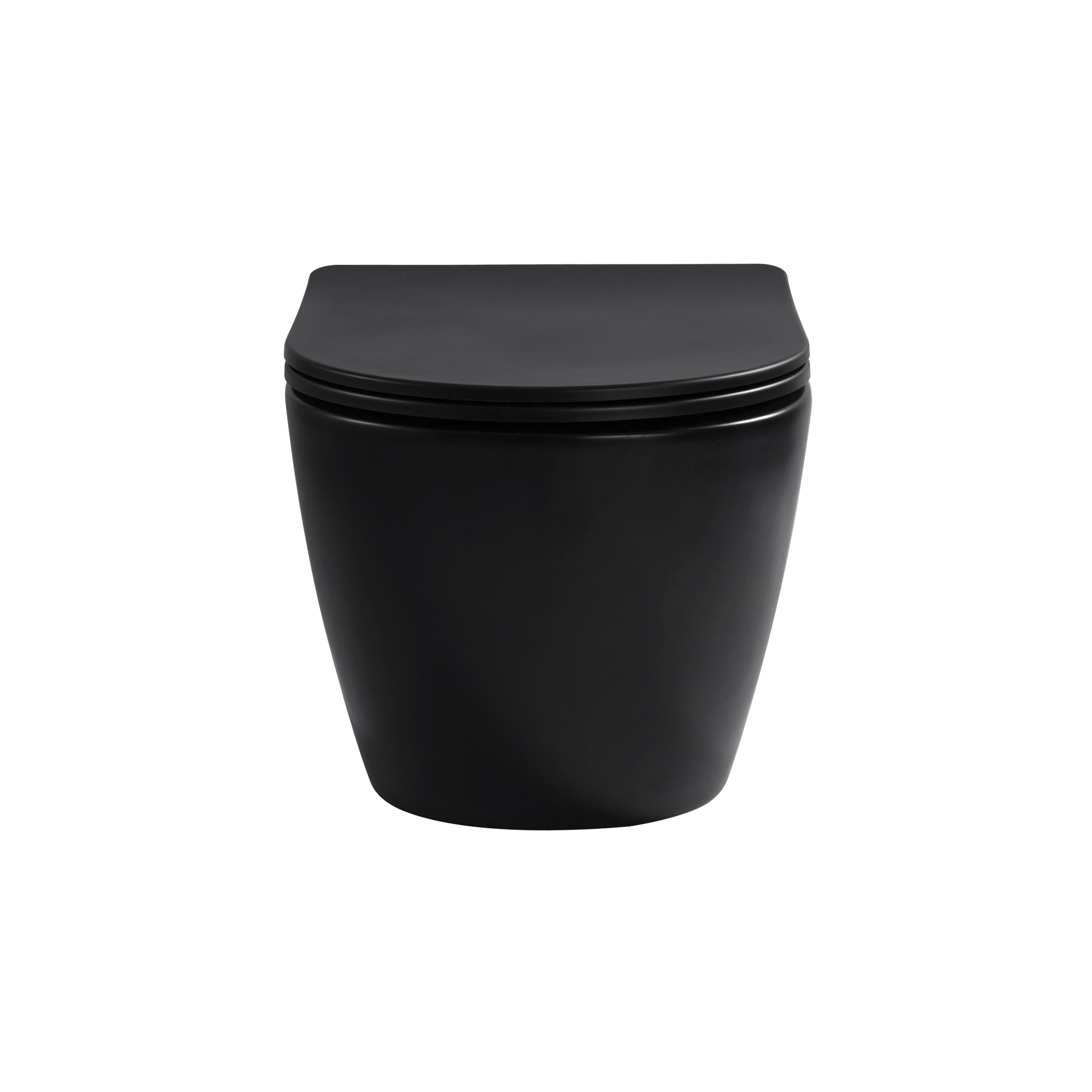 ALONI PRO WALL-HUNG TOILET – 360° FLUSH – RIMLESS – WITH SEAT – DUROPLAST – SOFT CLOSE – QUICK RELEASE – COMPACT 49 CM – 36X32X49 CM – MATT BLACK