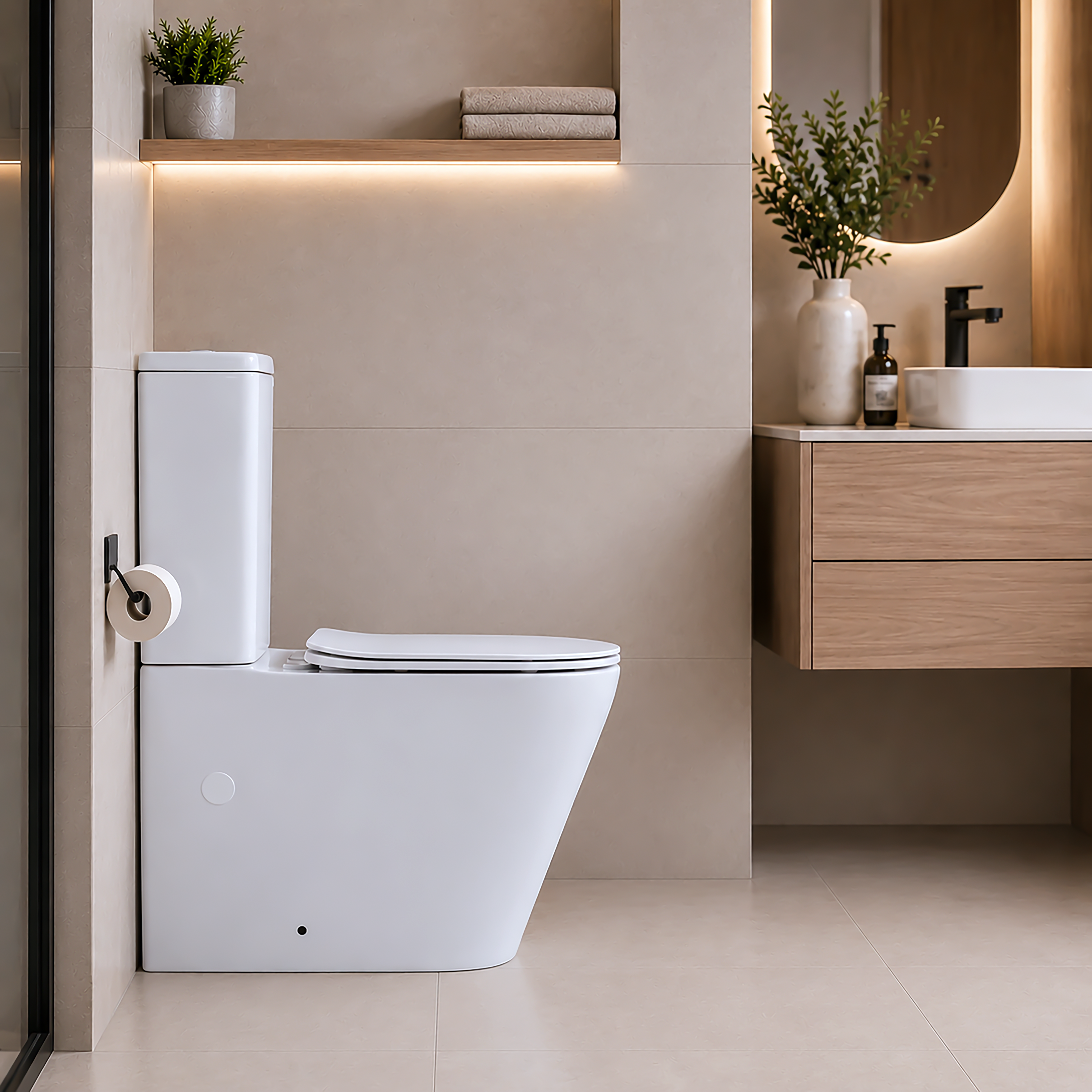 ALONI PRO3027 DUOBLOK - STAAND TOILET - MET RESERVOIR - MET SPOELMECHANISME - DUBBELE SPOELING 4/6L - MET ZITTING - SOFTCLOSE - 38,5X81,5X63 CM - GLANZEND WIT
