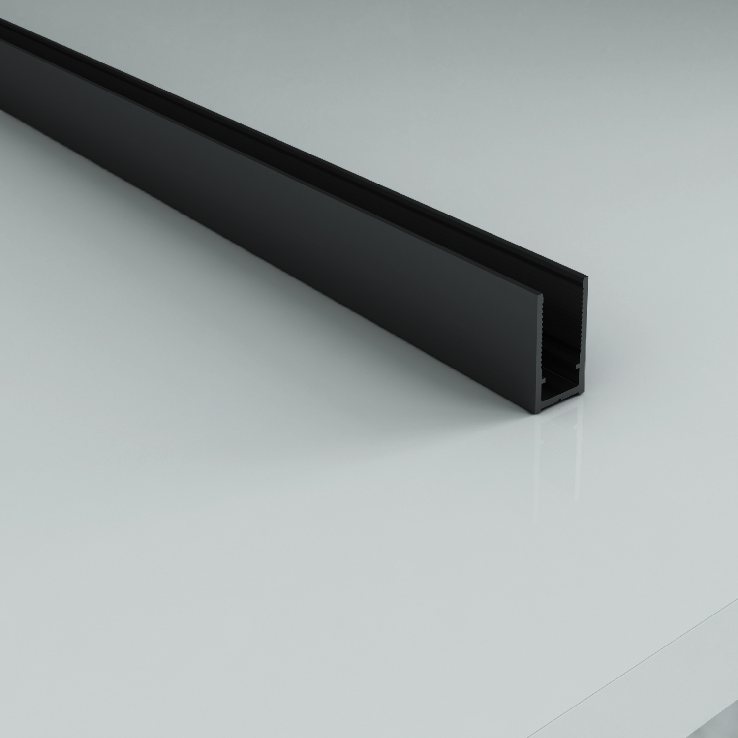 ALONI MUURPROFIEL VOOR DOUCHEWAND - 200 CM - MAT ZWART