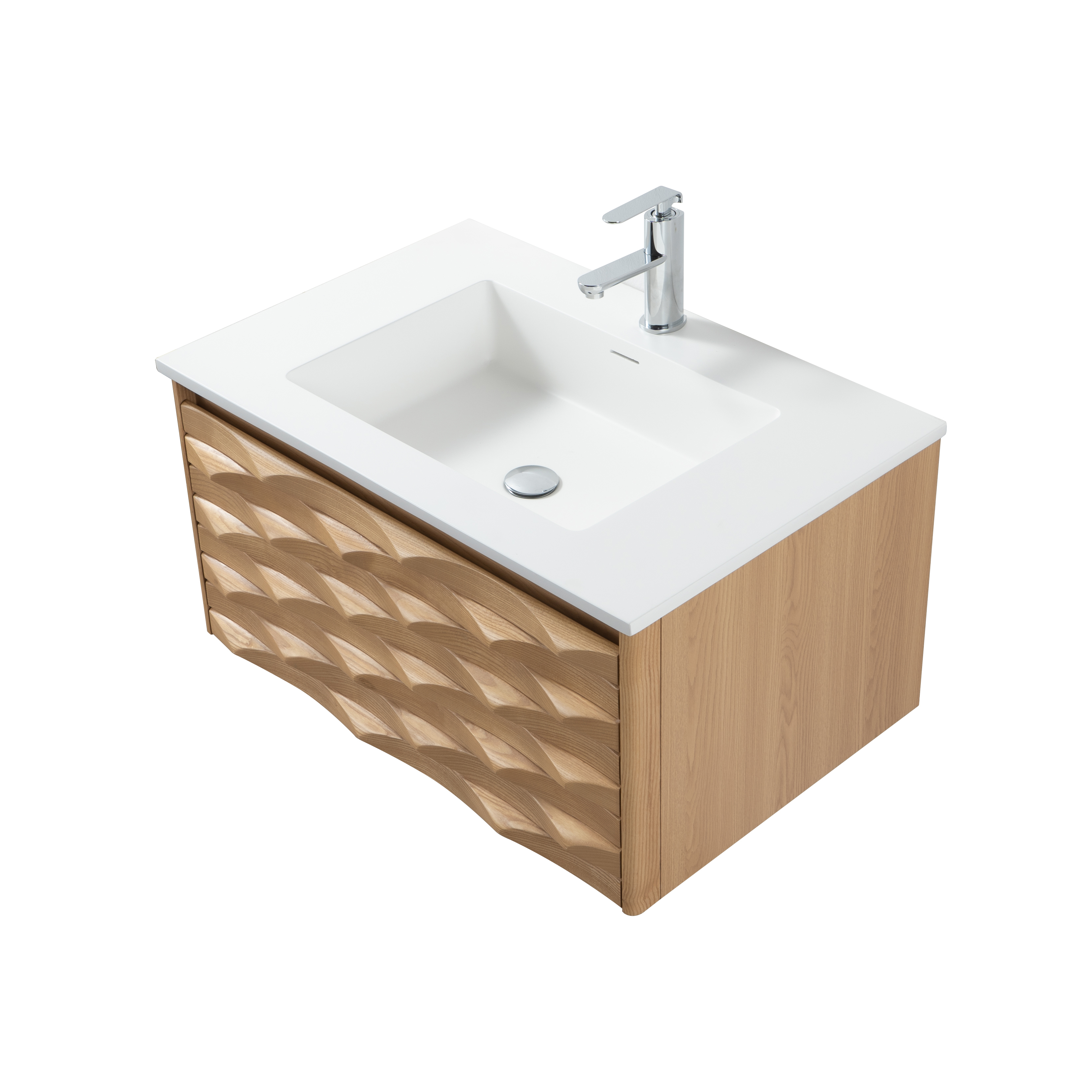 MAGNOLIA WASTAFELONDERKAST - 1 LADE - GREEPLOOS  - SOFT CLOSE – 79X40X52 CM - LICHT EIKEN