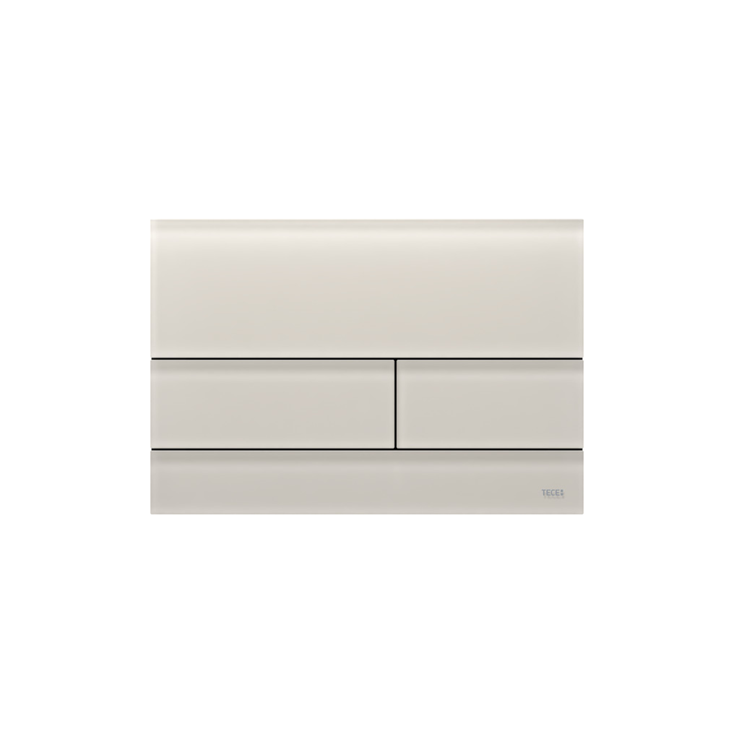 TECESQUARE II WC-BEDIENINGSPLAAT VAN GLAS VOOR DUOSPOELTECHNIEK, GLAS ZANDBEIGE GESATINEERD