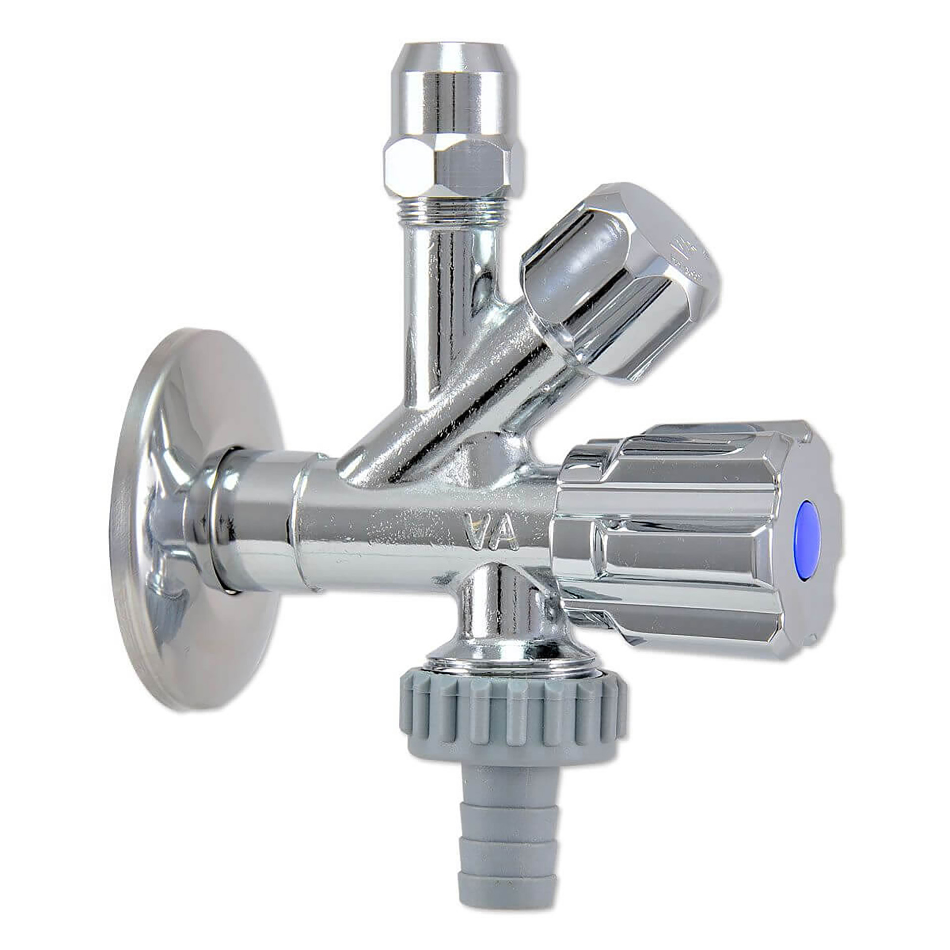 D902085-HOEKSTOPKRAAN LAVABO-WASMACHINE  MET KLEP + KOP.  D902085