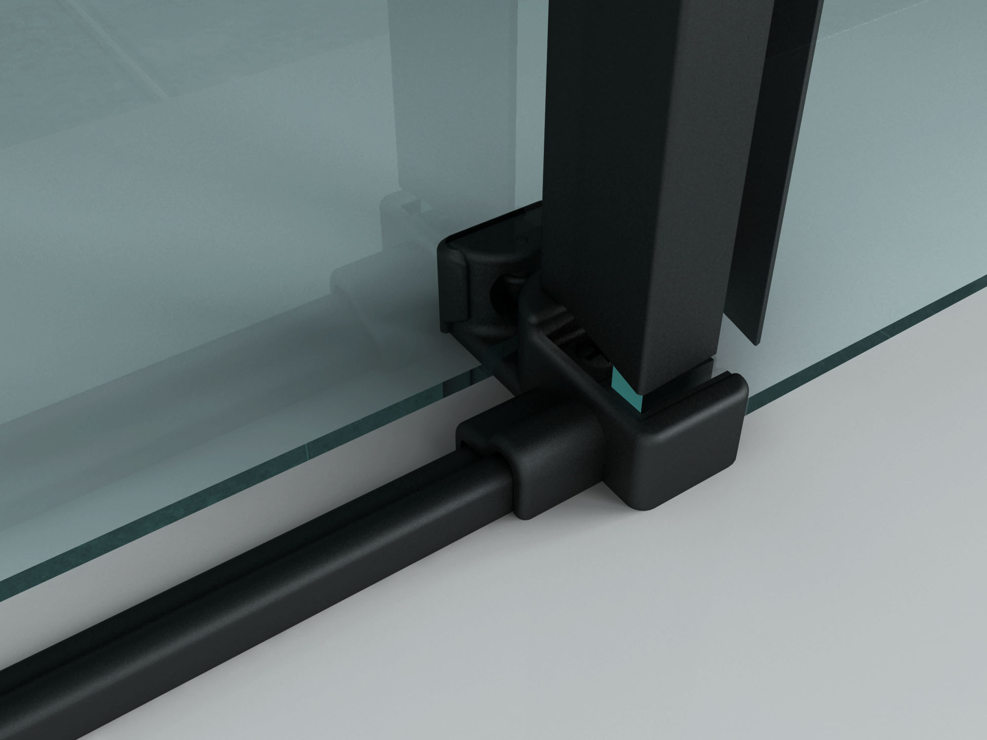 ALONI SHOWER ENCLOSURE - SLIDING DOOR AND SIDE PANEL - 900 X 1400 X 1950MM - MATT BLACK - CLEAR GLASS