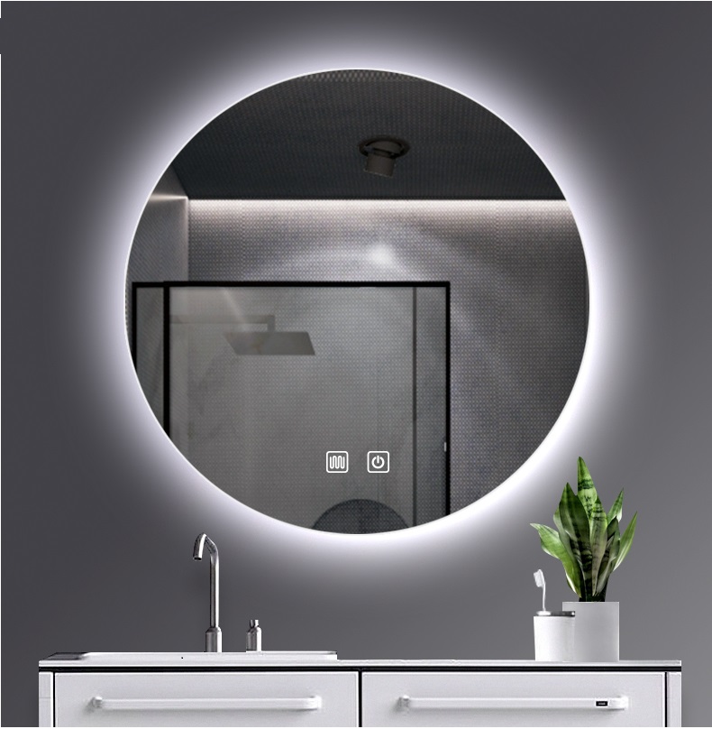 ALONI OMEGA SPIEGEL - MET LED VERLICHTING - ROND - ZONDER LIJST - MET VERWARMING - KLEURTEMPERATUUR LED 3500-6500K - 60CM