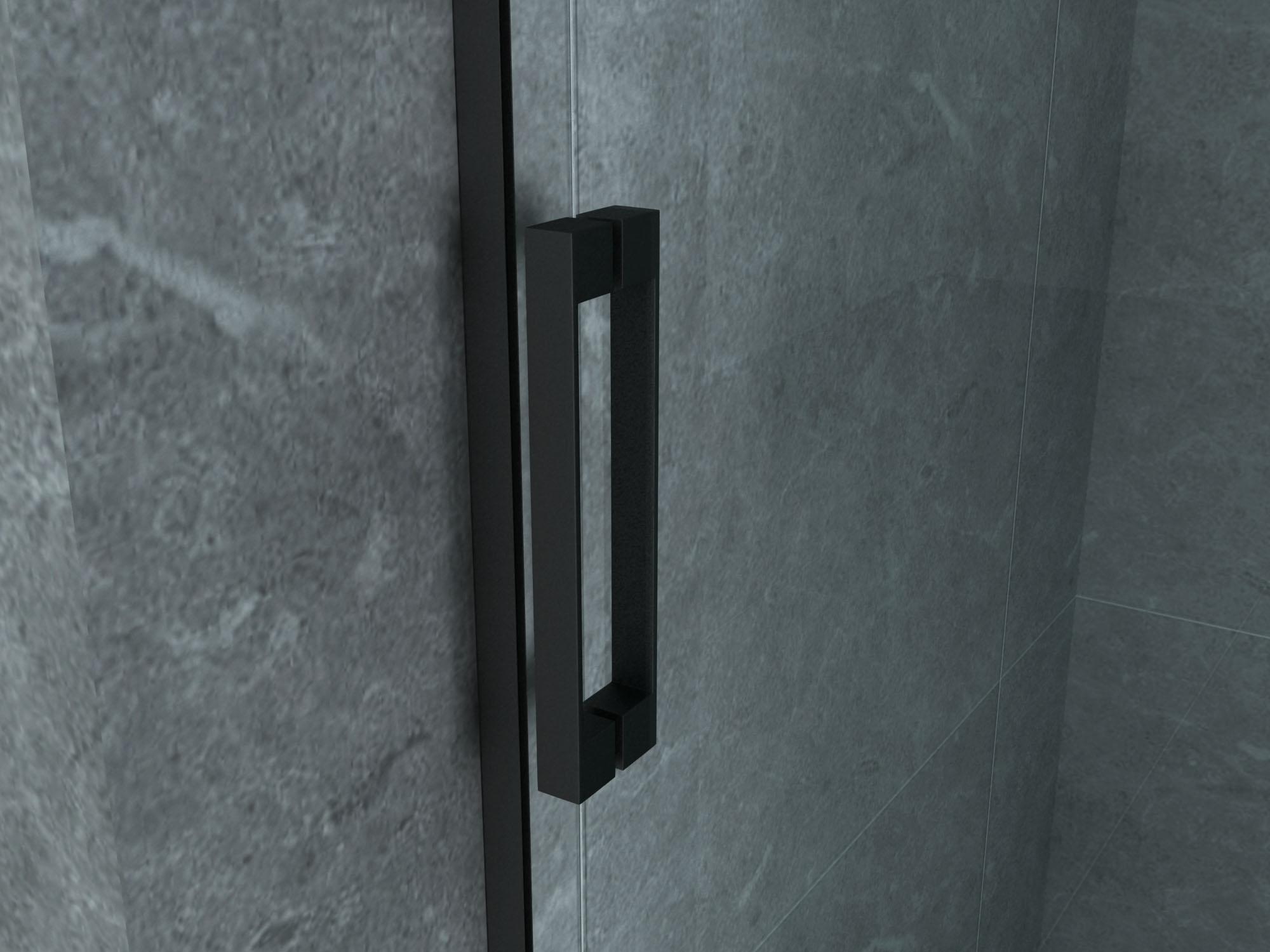 ALONI SHOWER ENCLOSURE - SLIDING DOOR AND SIDE PANEL - 900 X 1400 X 1950MM - MATT BLACK - CLEAR GLASS