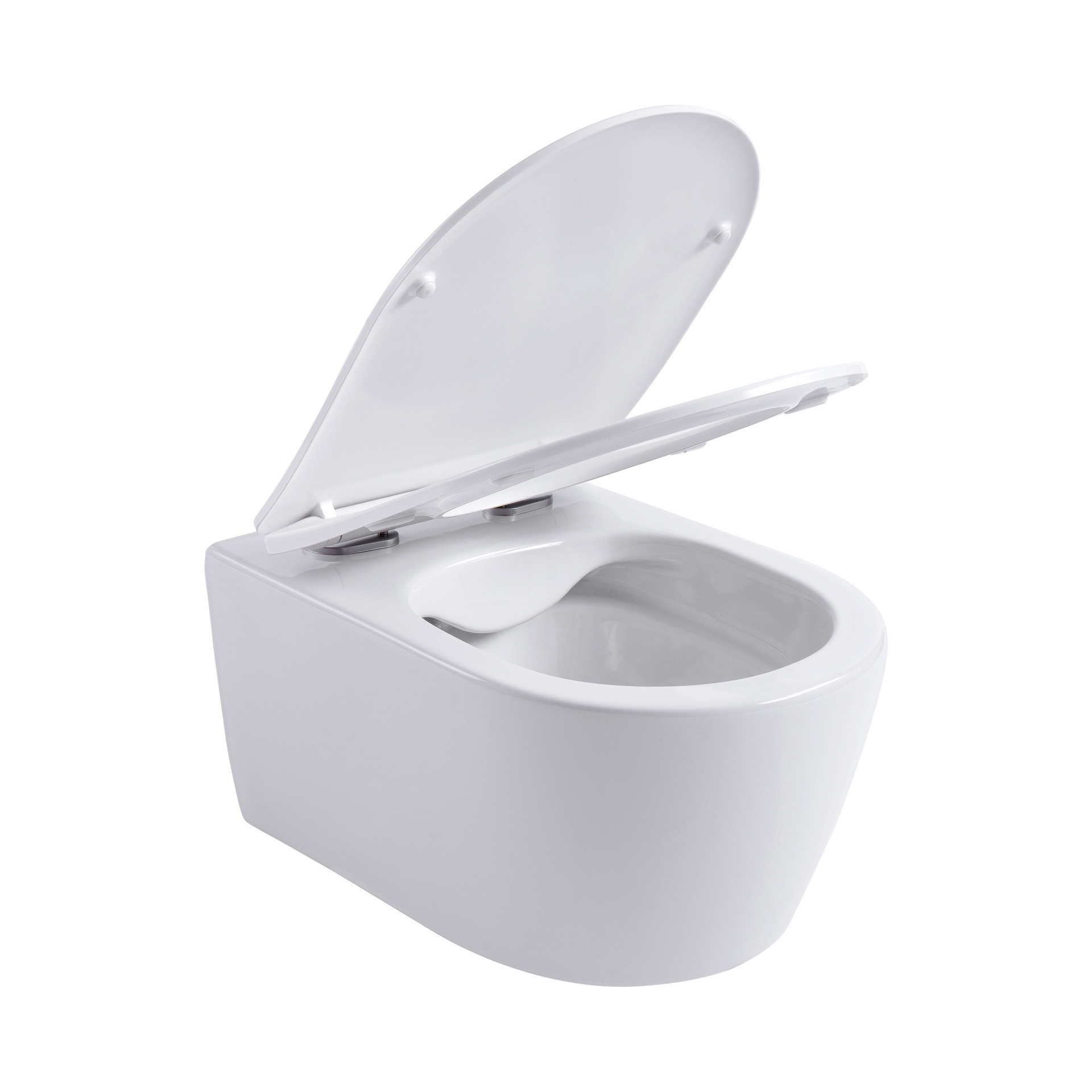 ALONI PRO WALL-HUNG TOILET - RIMLESS - WITH SEAT - DUROPLAST - SOFTCLOSE - QUICK RELEASE - COMPACT 49 CM - 36X25X49 CM - MATT WHITE