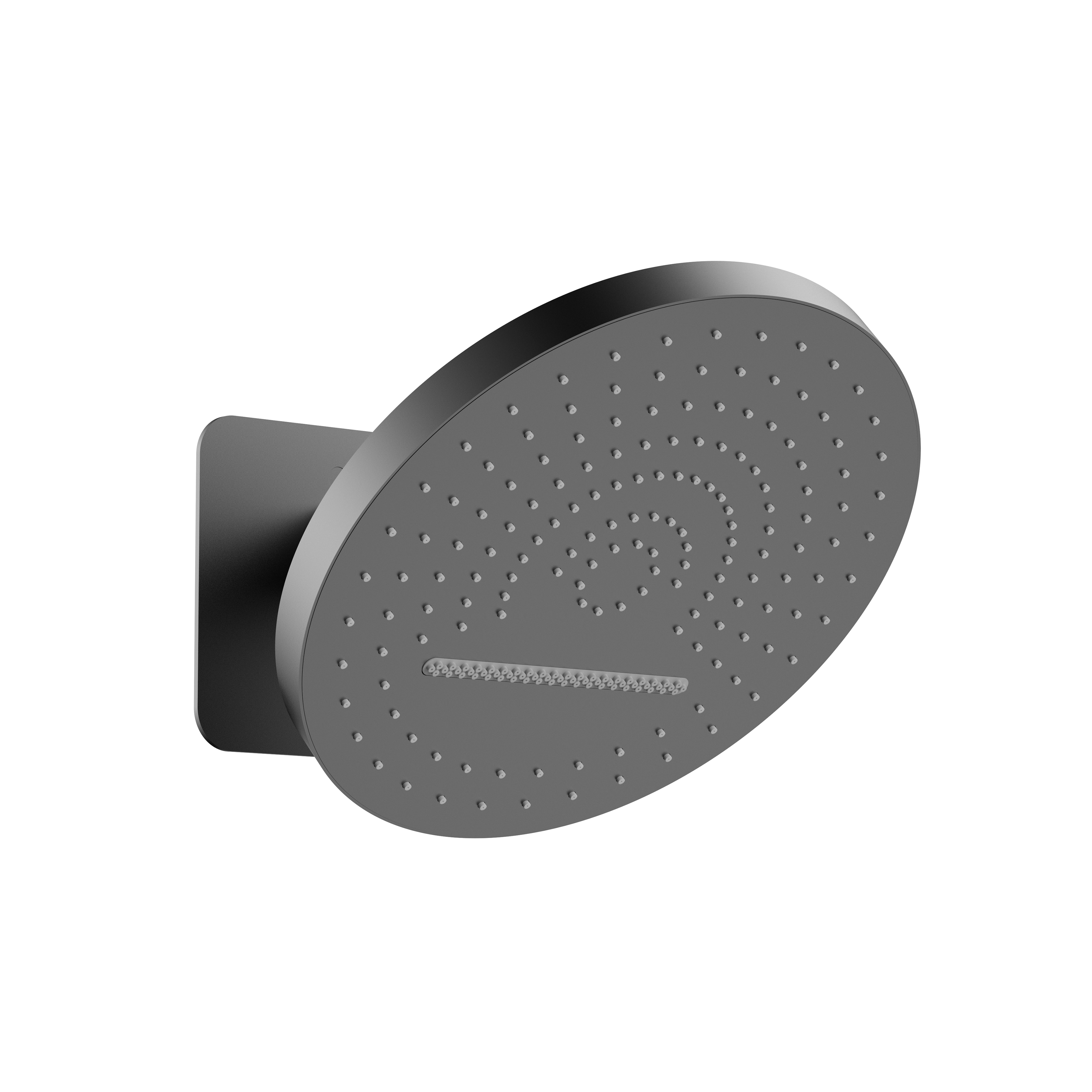 UNIFORMA HOOFDDOUCHE TROPICAL RAIN XL - 2 STANDEN - MUURMONTAGE - MET INBOUWBOX - 32 CM - GUNMETAL (PVD)