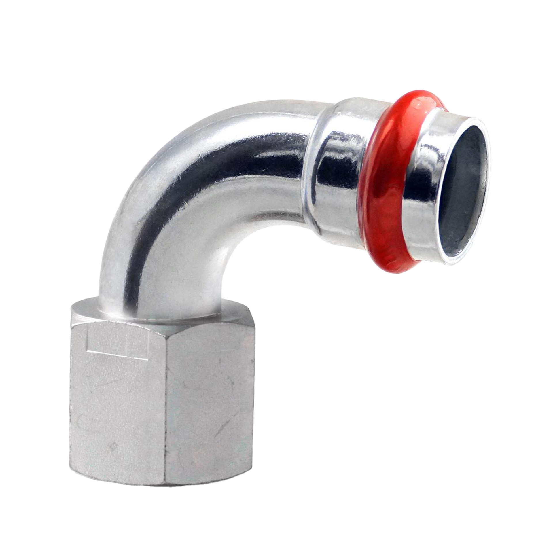 CAV0903422-Press Staalverzinkt 'V' Bocht 90° Vr. 3/4x22 C82QEVI-LBP