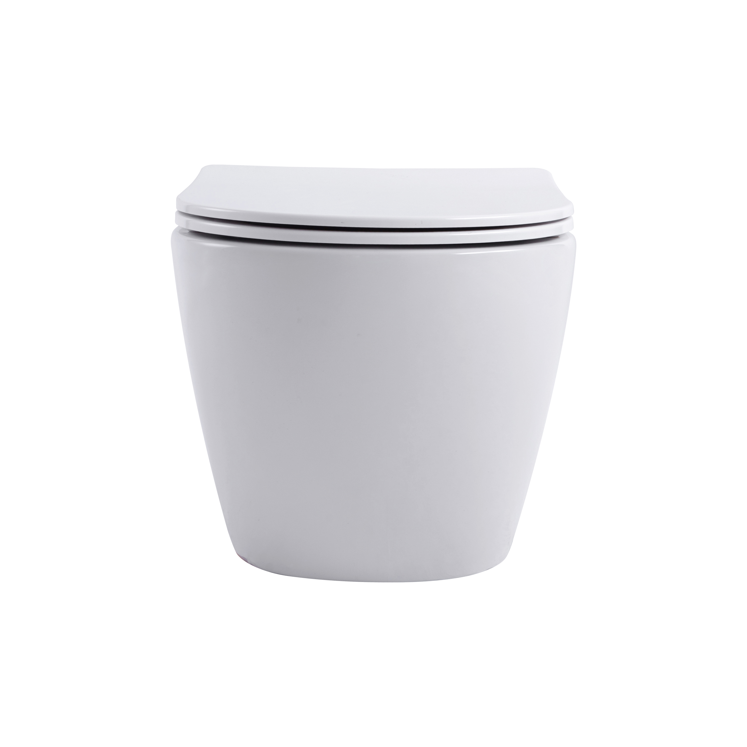 ALONI PRO HANGTOILET - 360° FLUSH - RANDLOOS - MET ZITTING - DUROPLAST - SOFT CLOSE - QUICK RELEASE - COMPACT 49 CM - 36X32X49 CM - GLANZEND WIT