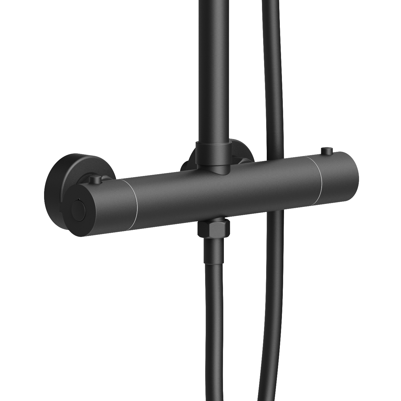 ALONI OPTIMA RONDO RAIN SHOWER SET – THERMOSTATIC – SURFACE-MOUNTED – BELGAQUA – MATT BLACK