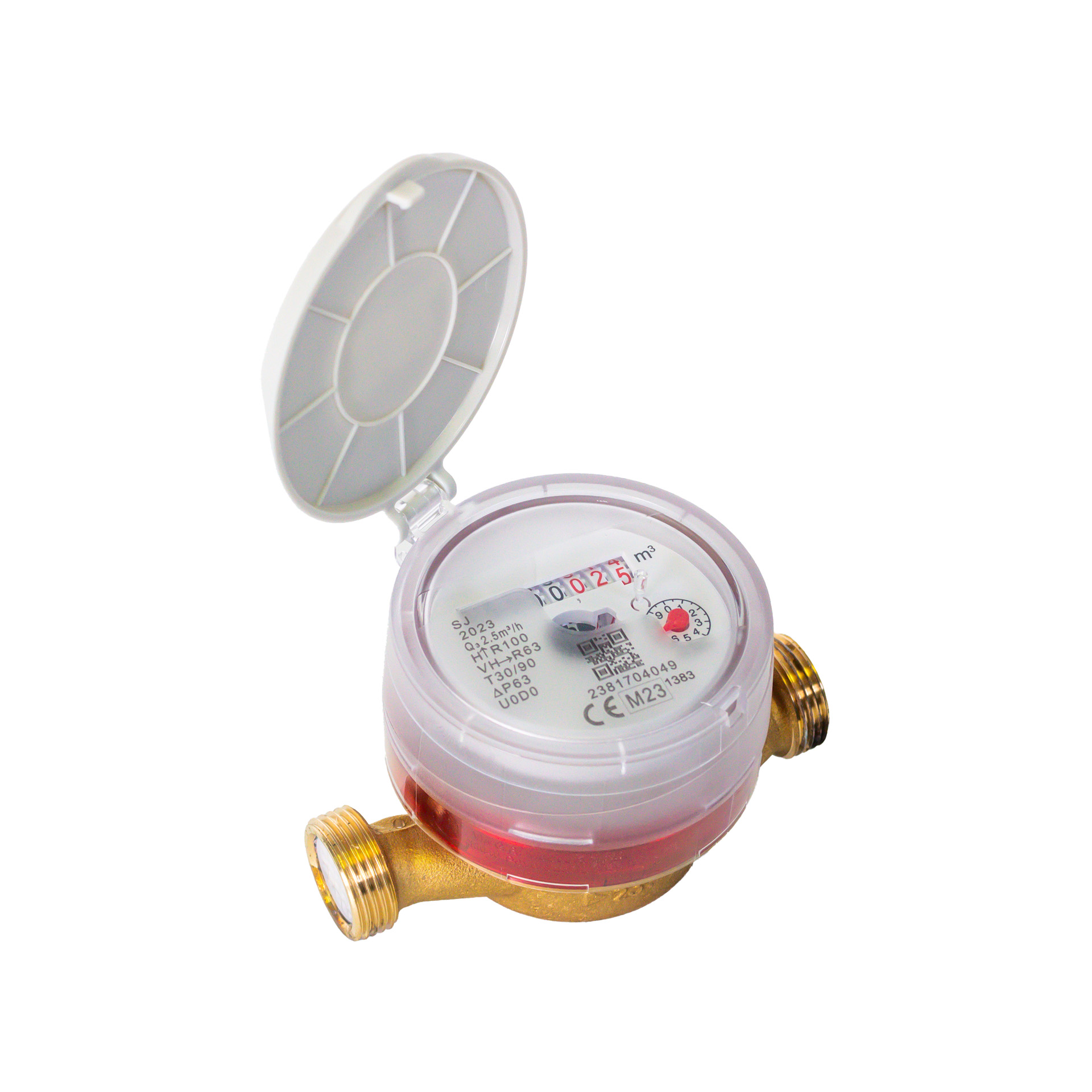 743C1200-WARMWATER METER 743 1/2 90° + DICHTIGEN + KOPPELIGEN