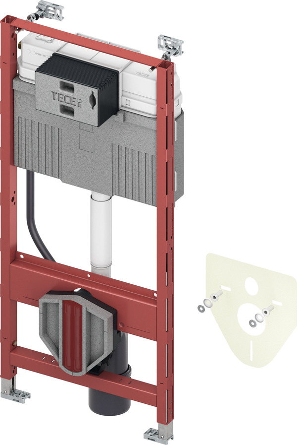 TECEPROFIL WC-INBOUWFRAME MET UNI-SPOELKAST, WANDBEVESTIGING EN GELUIDSISOLATIESET - UNIVERSEEL - BOUWHOOGTE 1120 MM
