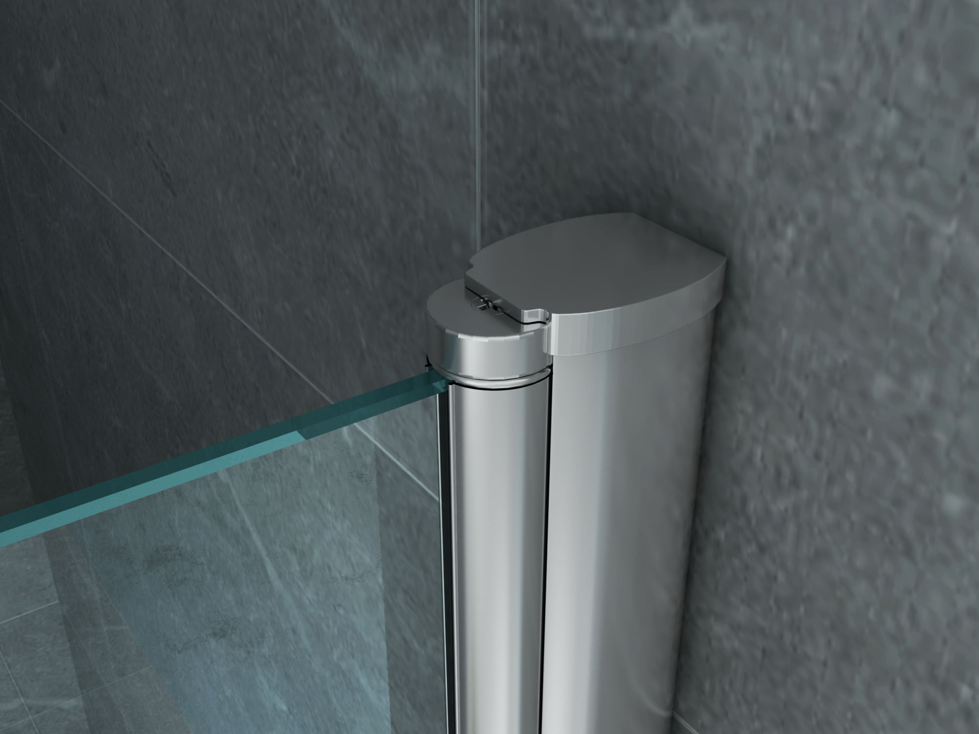 ALONI BATH SCREEN - 3-PANEL - FOLDABLE - 1300 X 1400MM - CHROME - CLEAR GLASS