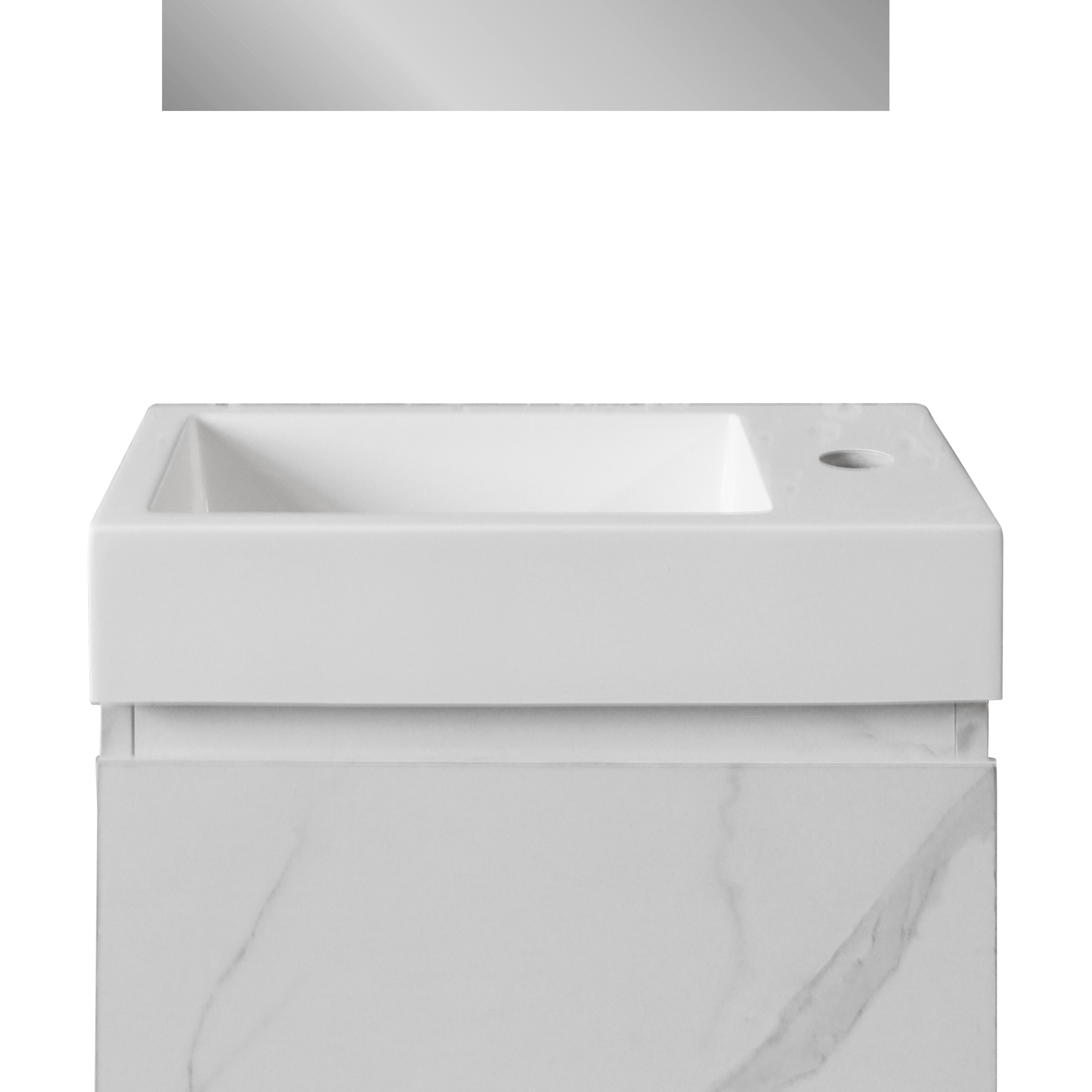 ALONI TOILET BASIN - WITHOUT OVERFLOW - TAP HOLE LEFT OR RIGHT - POLYRESIN - 40X10,5X22,5CM - GLOSSY WHITE