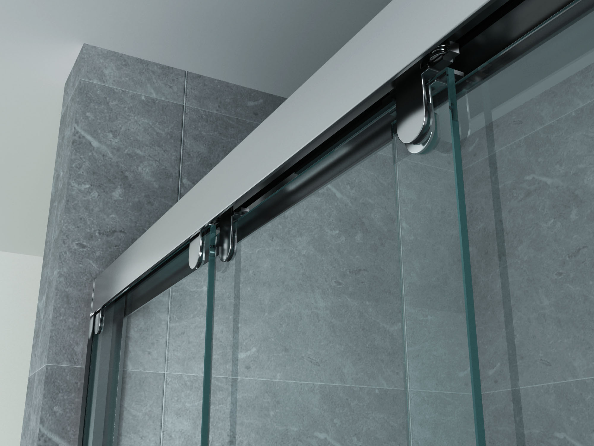 ALONI SCHUIFDEUR VOOR NIS - 3 DELIG - 800 X 2000MM - CHROOM - HELDER GLAS