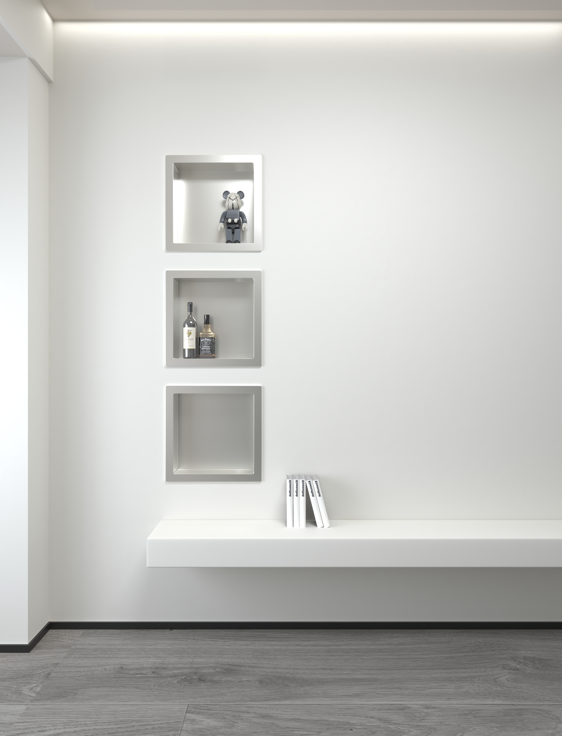 ALONI INBOUWNIS (300X300X70MM) - GEBORSTELD RVS