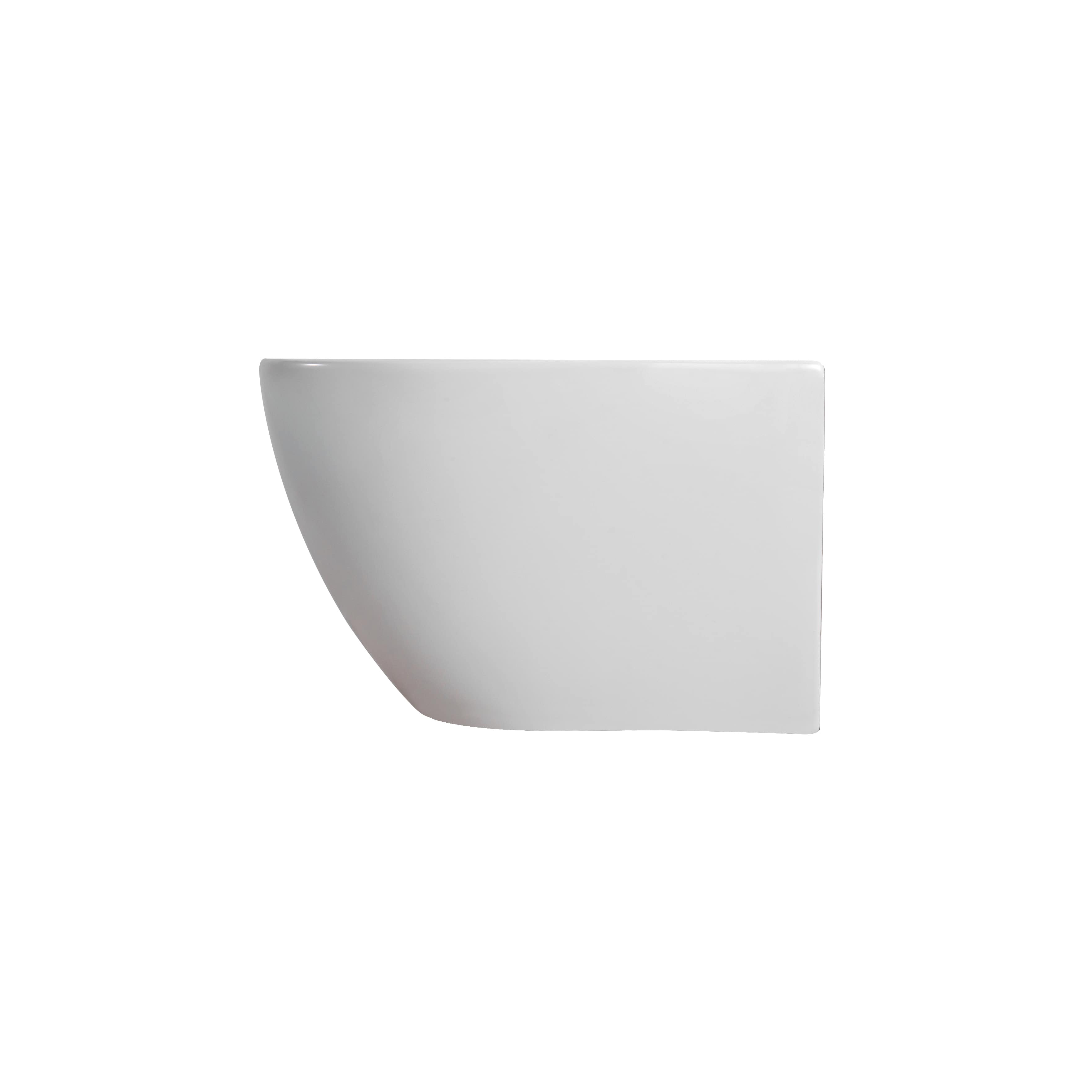 DARLO WALL-HUNG TOILET WITH BIDET - RIMLESS - WITH COLD WATER BIDET TAP - WITHOUT SEAT - COMPACT 49 CM - GLOSSY WHITE