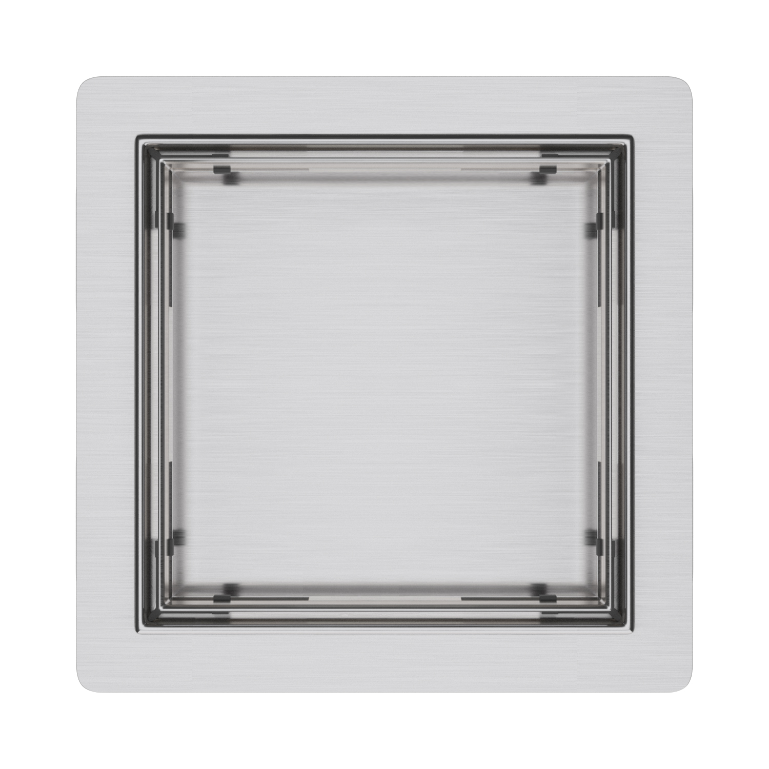 ALONI DOUCHEPUT - MET TEGELROOSTER - 15X15CM - GEBORSTELD RVS