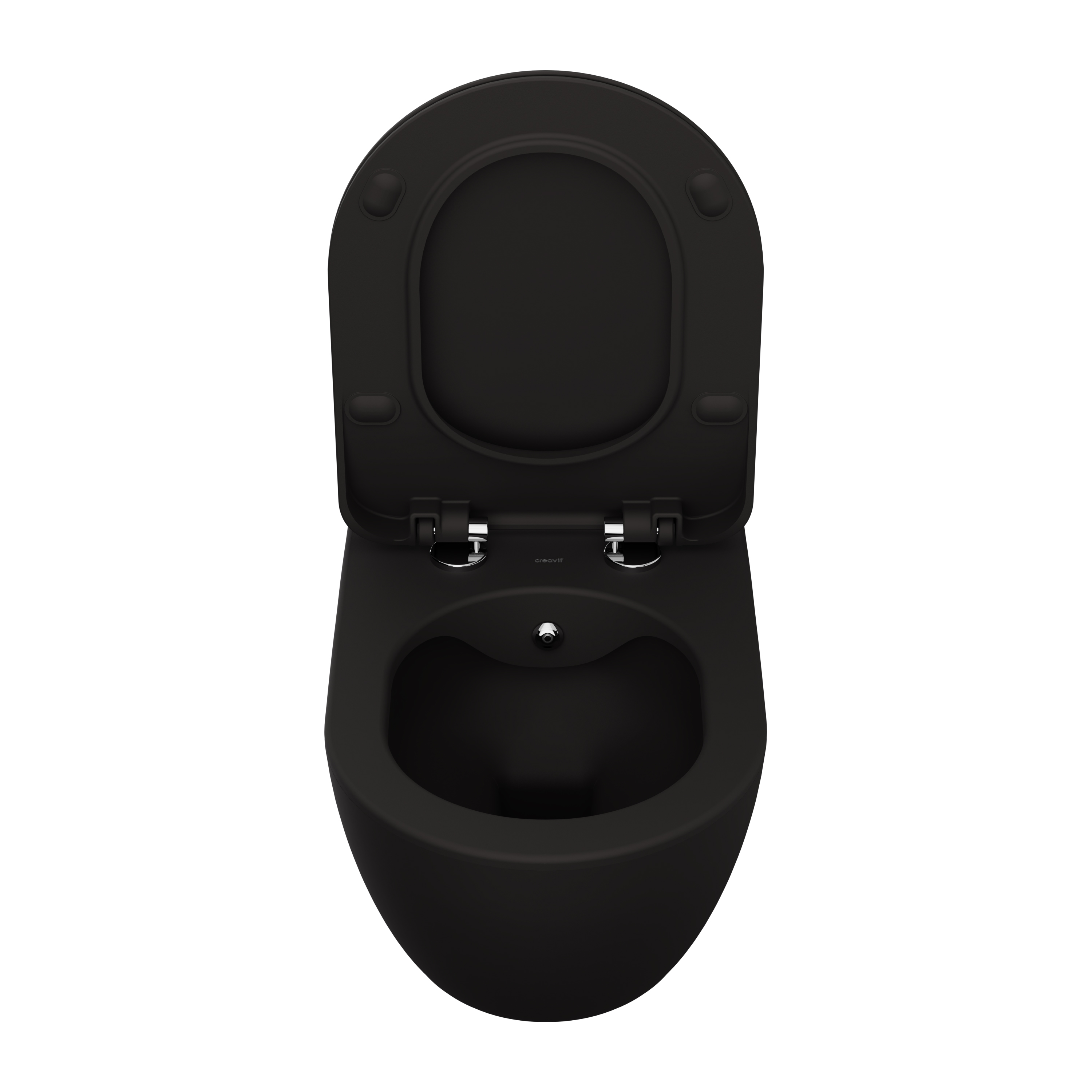 CREAVIT FREE HANGTOILET MET BIDET  - RANDLOOS - ZONDER ZITTING - MAT HOUTSKOOL ZWART