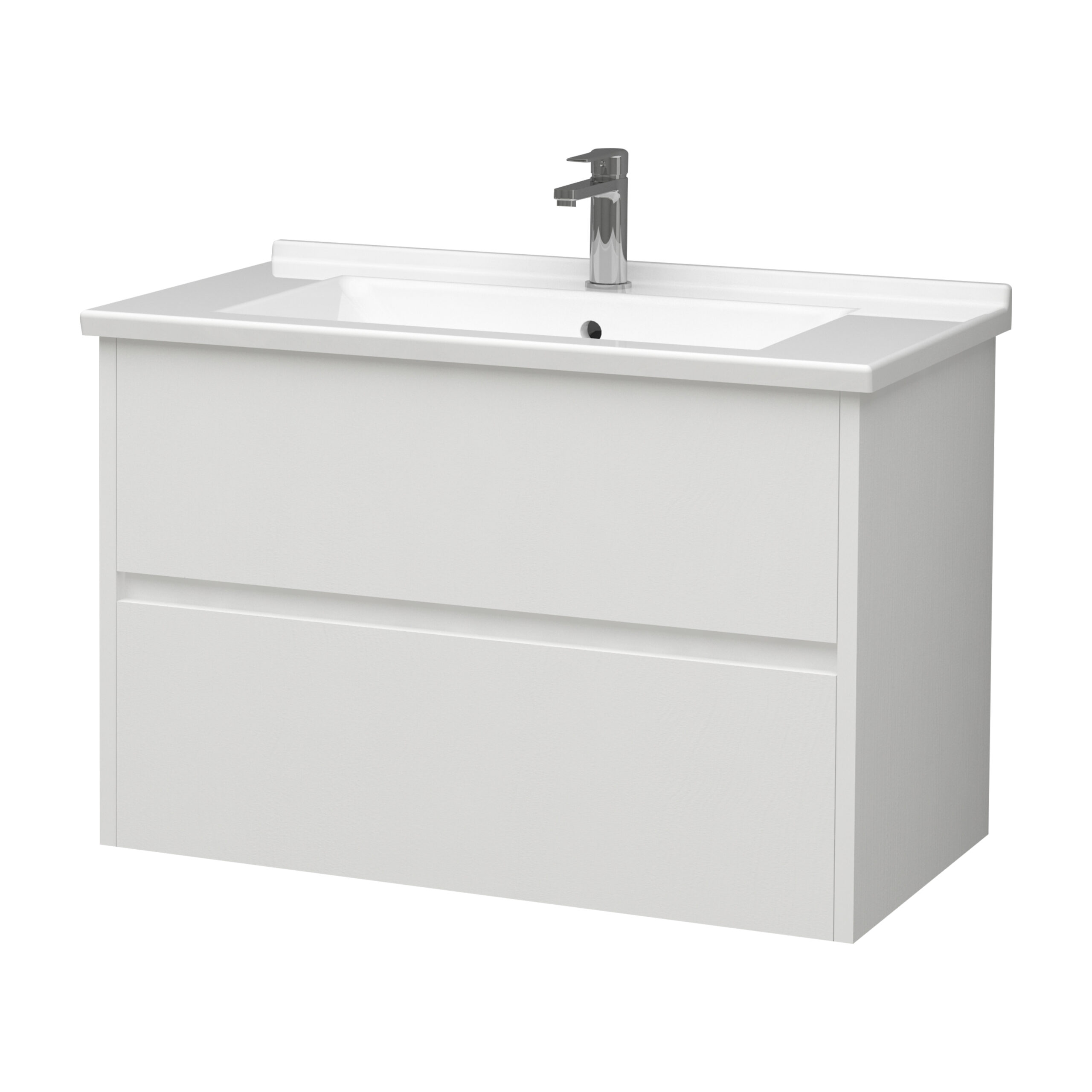 ALONI HAYAT MEUBLE SOUS-VASQUE - 2 TIROIRS - SANS POIGNEE - SOFT CLOSE – 79,5X50X45 CM - BLANC BRILLANT