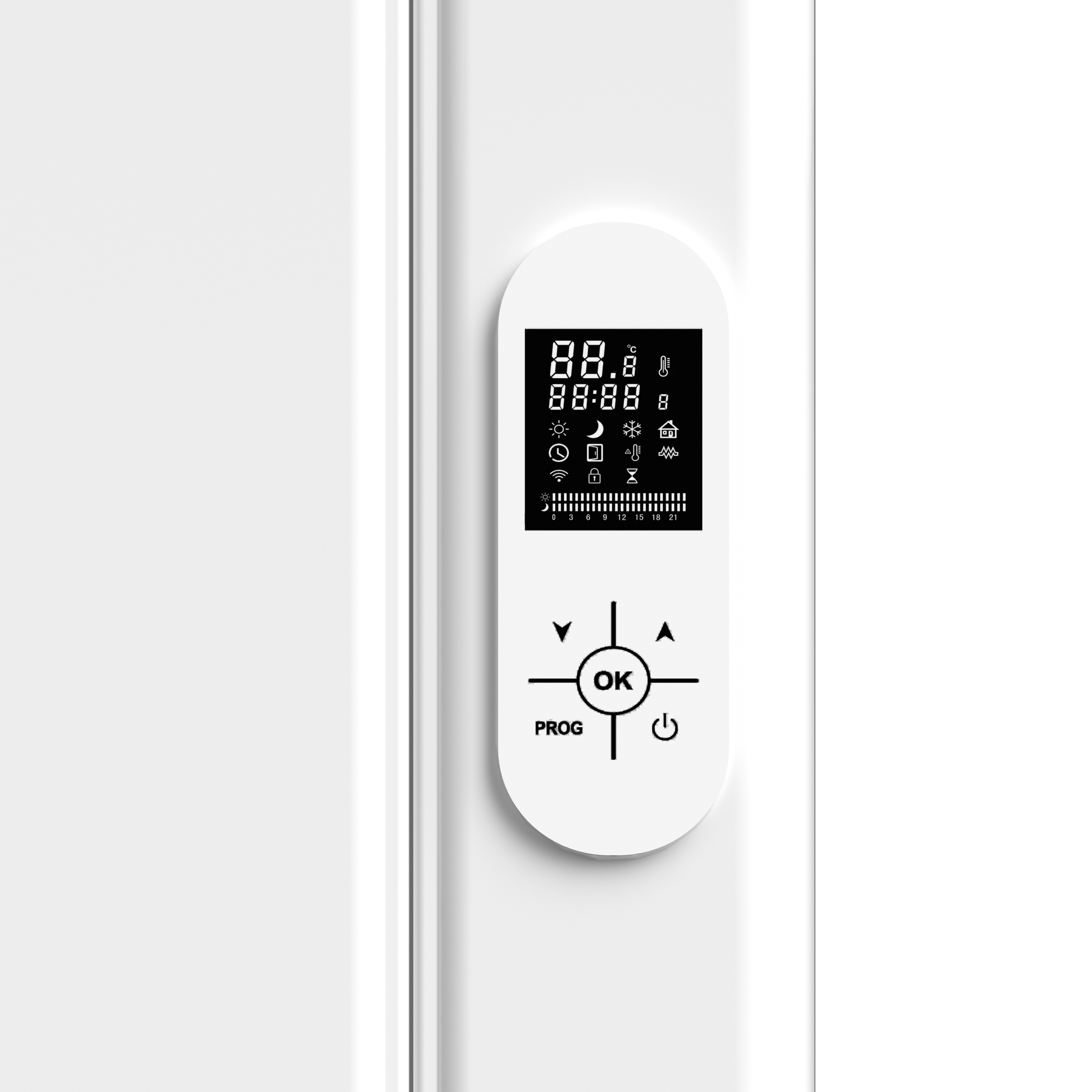 BELRAD RADIATOR - ELECTRIC - WITH DIGITAL PROGRAMMABLE THERMOSTAT - SMART WIFI - 2000W - 1600X608X90 MM - GLOSSY WHITE