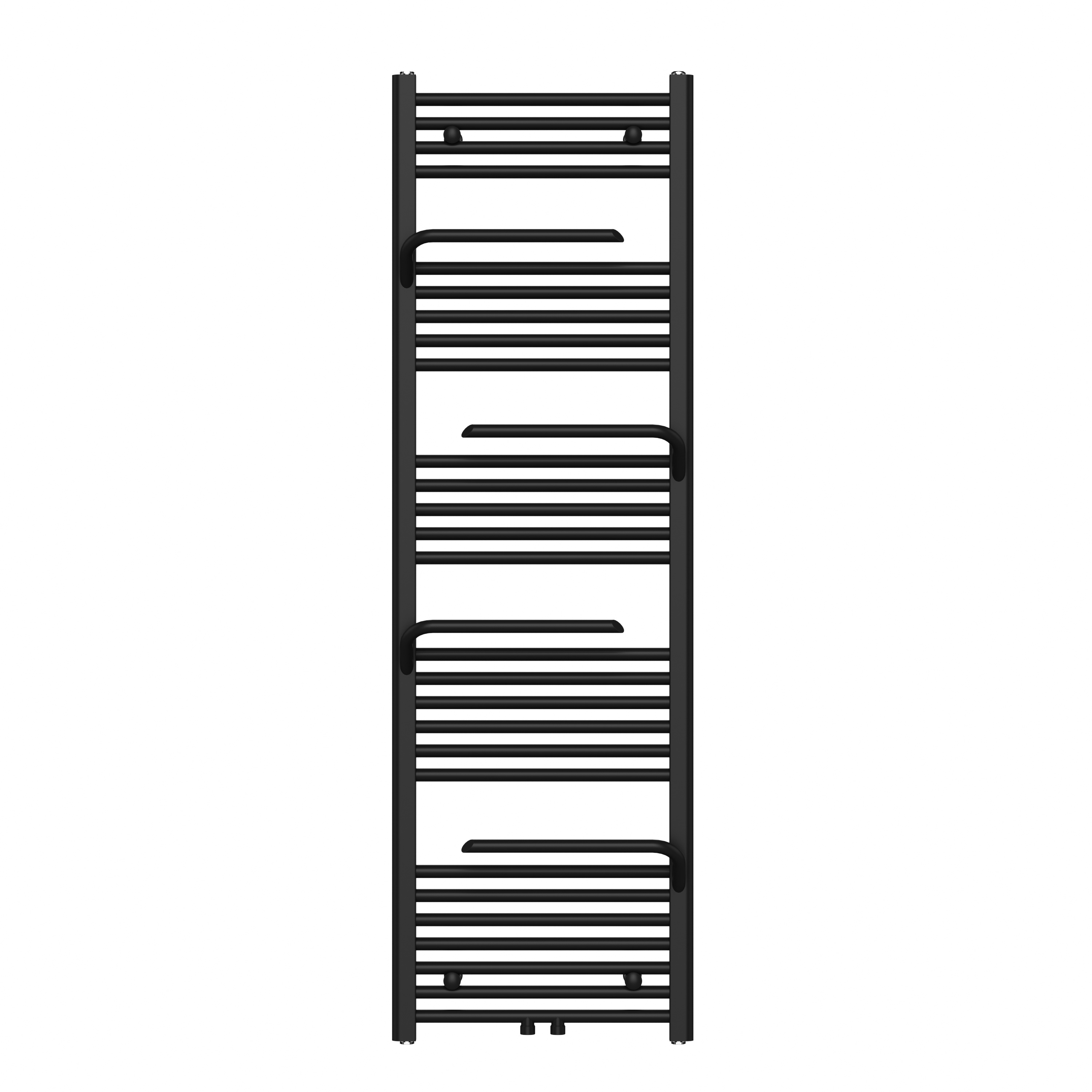 BELRAD HANDDOEKRADIATOR - MET HANDDOEKHOUDER - LINKS-RECHTS/MIDDENAANSLUITING - 669 WATT - 1600X500CM - MAT ZWART