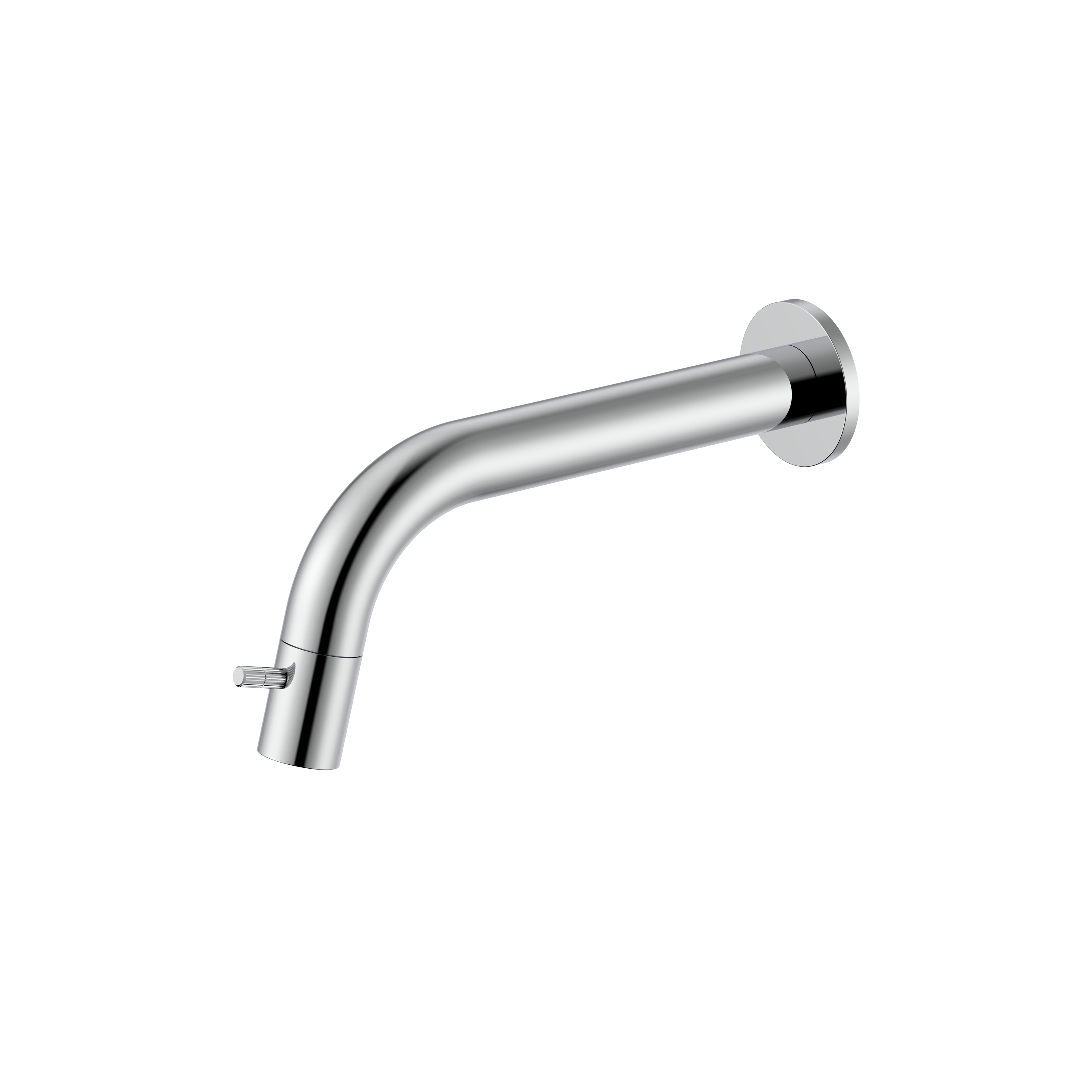 STRIA KOUDWATERKRAAN - WANDMONTAGE - INKORTBAAR - KNOP MET VERFIJNDE RIBBELSTRUCTUUR - ZONDER AFVOERPLUG - CHROOM