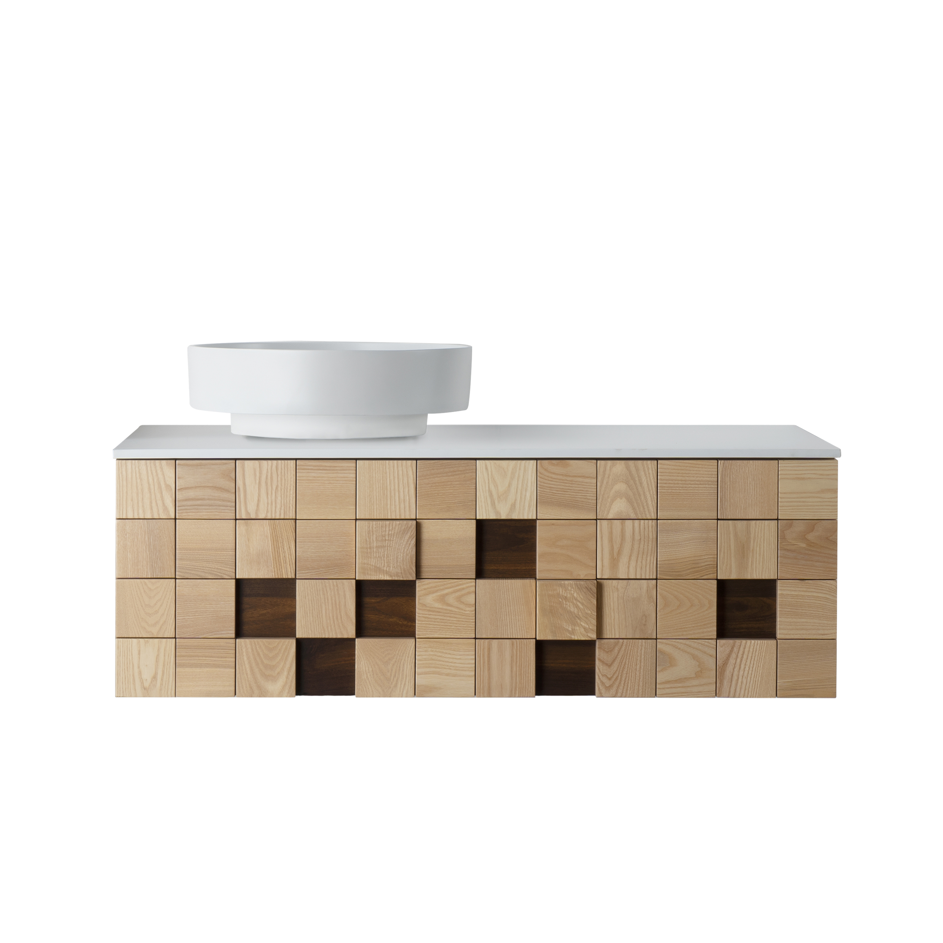 MIMOZA WASTAFELONDERKAST - 1 LADE - GREEPLOOS  - SOFT CLOSE – 119X40X52 CM - LICHT EIKEN