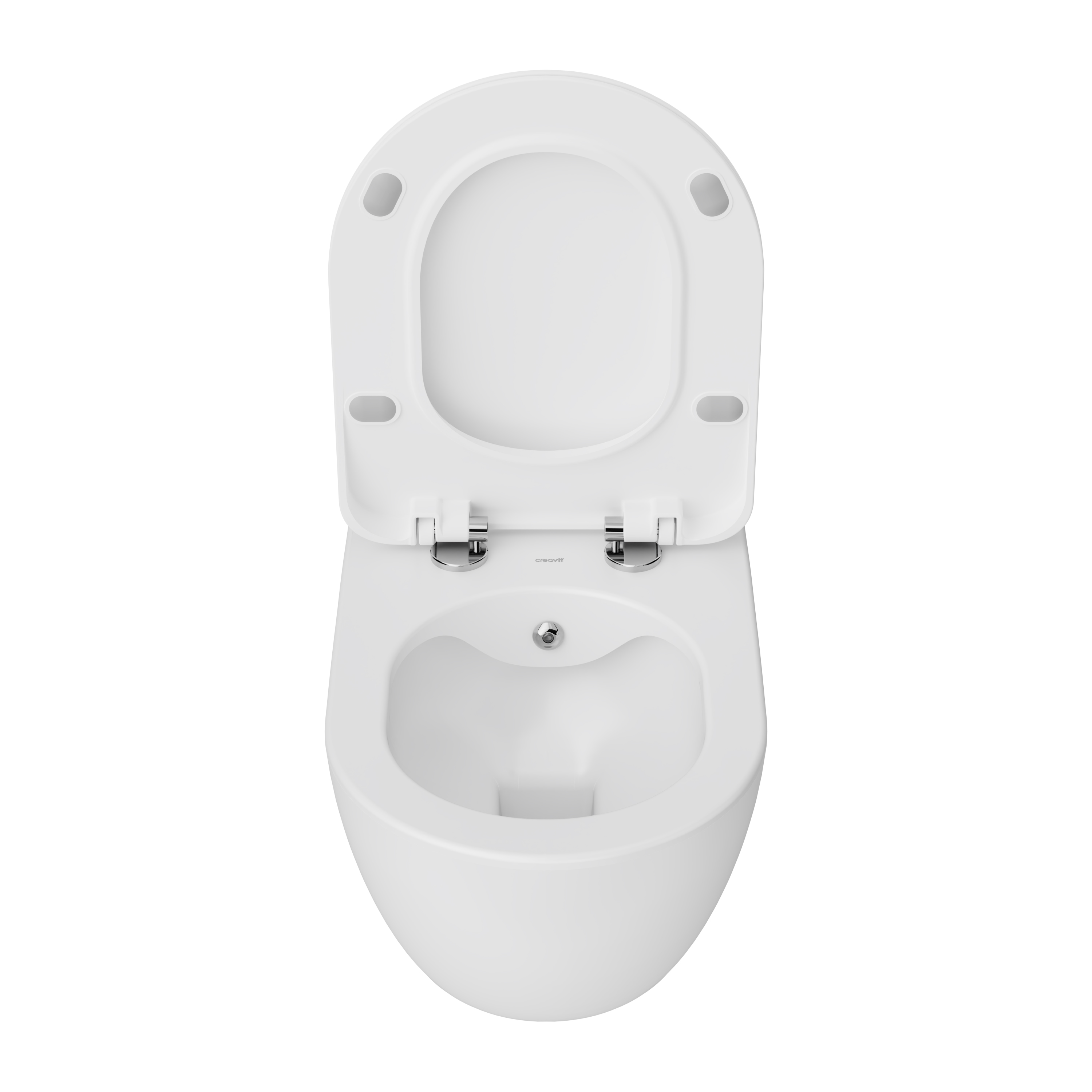 CREAVIT FREE HANGTOILET MET BIDET  - RANDLOOS - ZONDER ZITTING - GLANZEND WIT