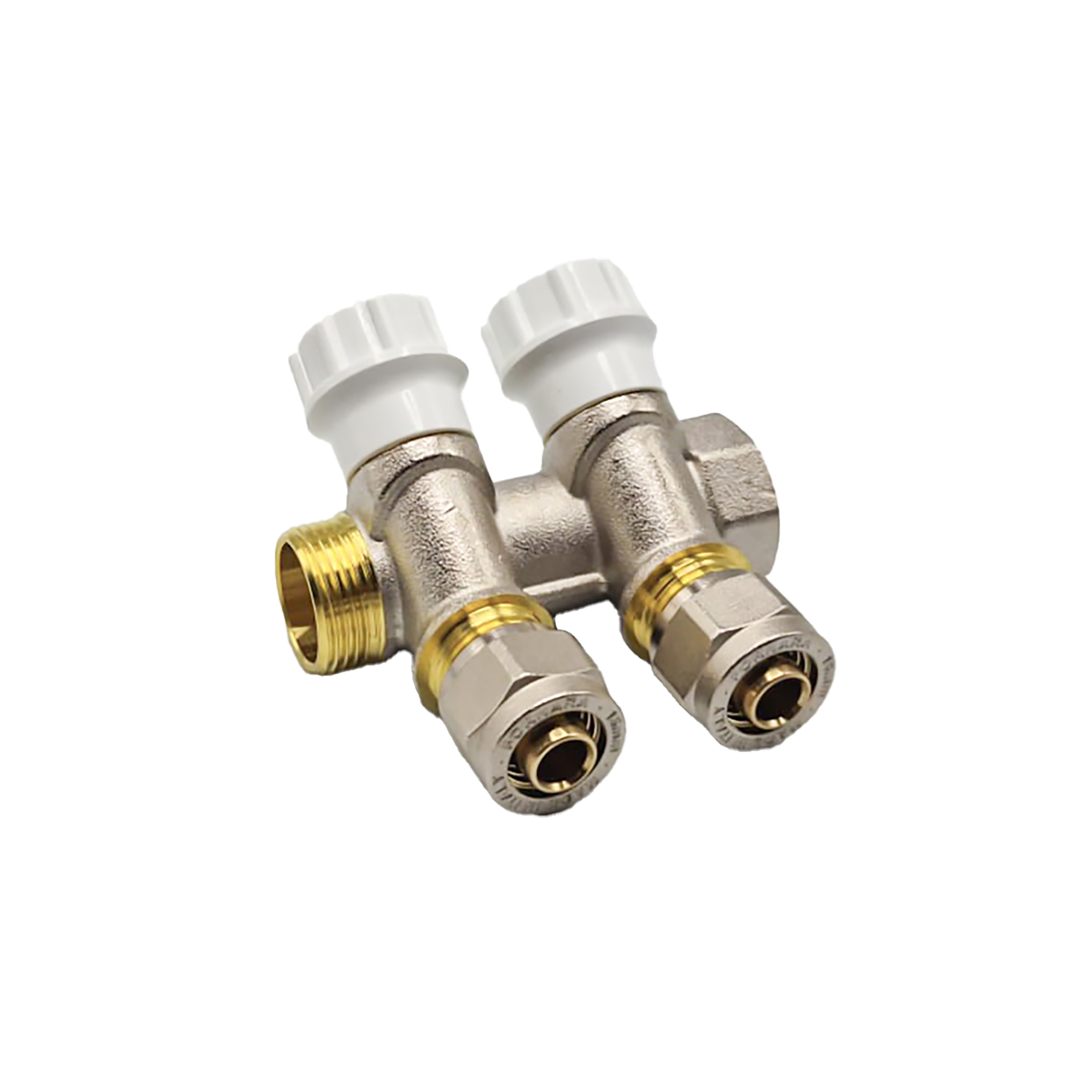 KIT VALVE MANIFOLD 3/4M – 2 OUTLETS 1/2M + COUPLINGS