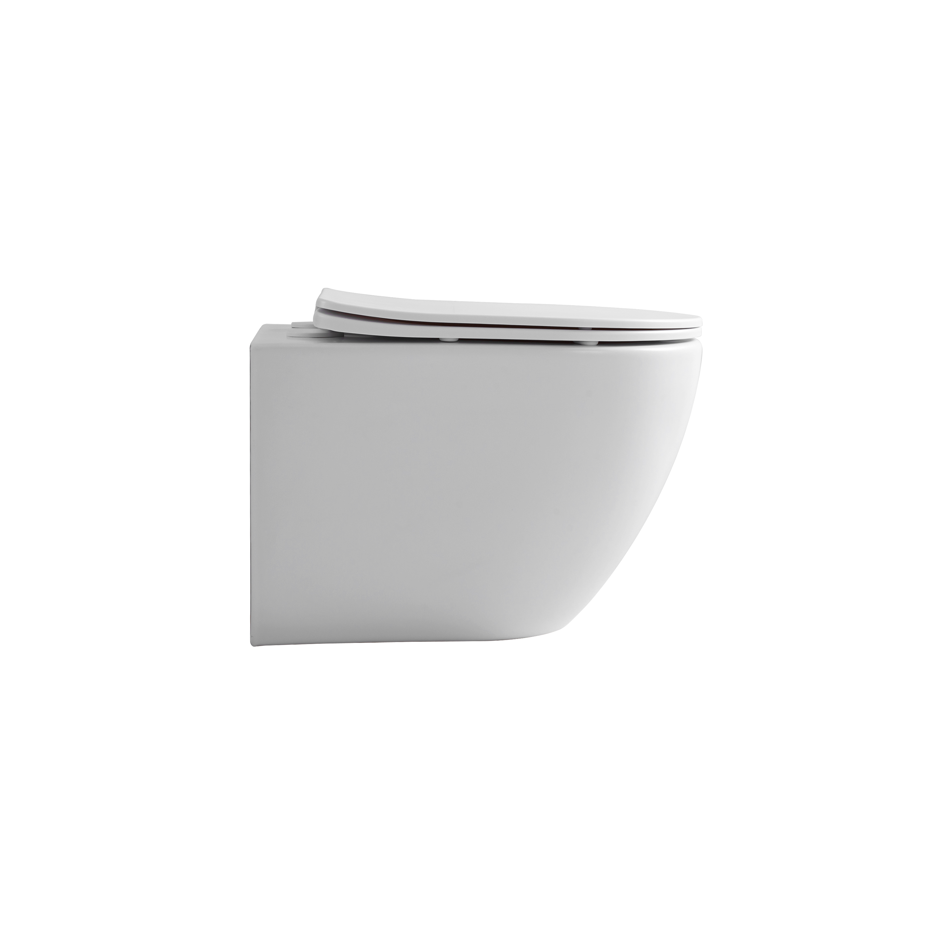 ALONI PRO WALL-HUNG TOILET – 360° FLUSH – RIMLESS – WITH SEAT – DUROPLAST – SOFT CLOSE – QUICK RELEASE – COMPACT 49 CM – 36X32X49 CM – MATT WHITE