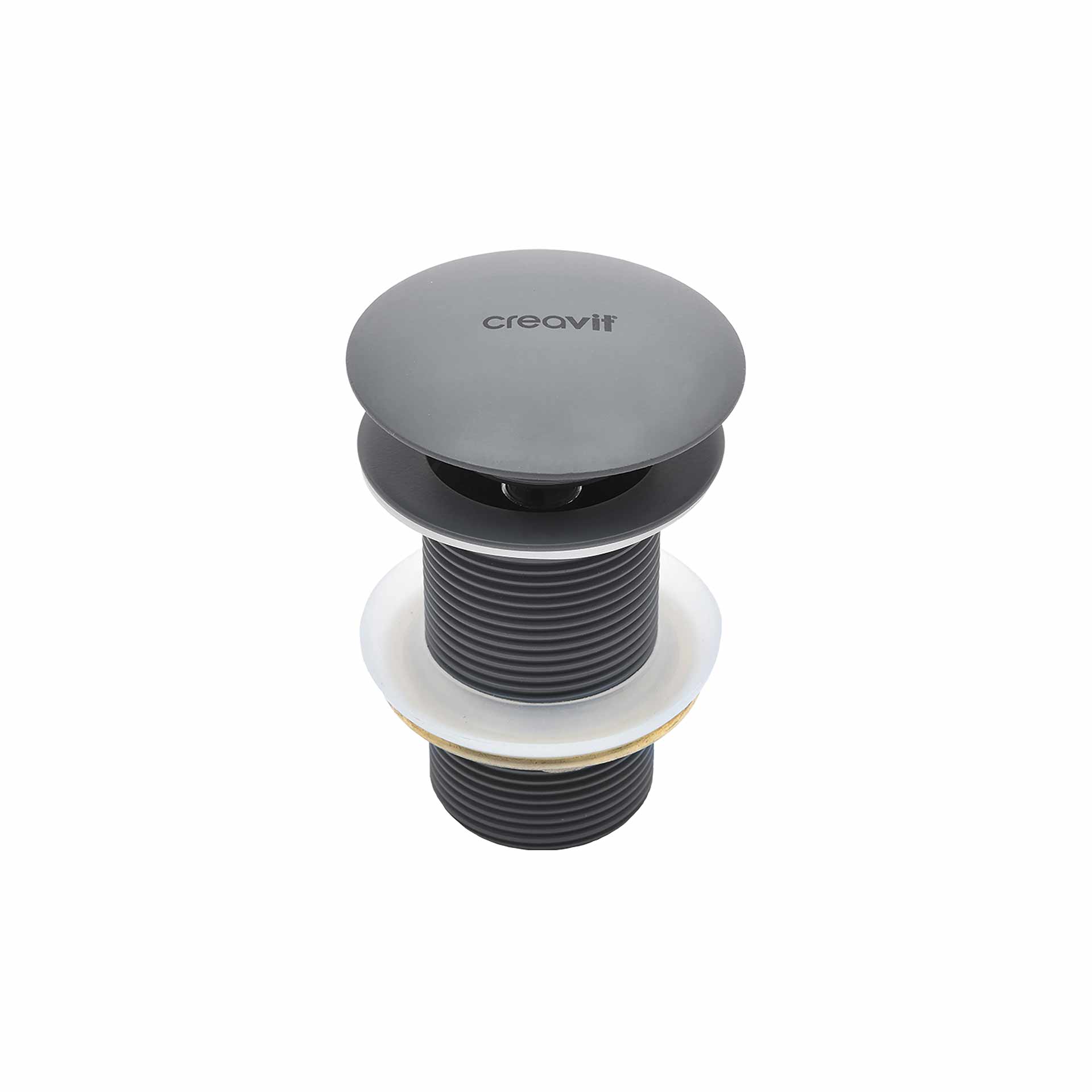 CREAVIT AFVOERPLUG - CLICK WASTE 5/4" - MET OVERLOOP - MAT ANTRACIET