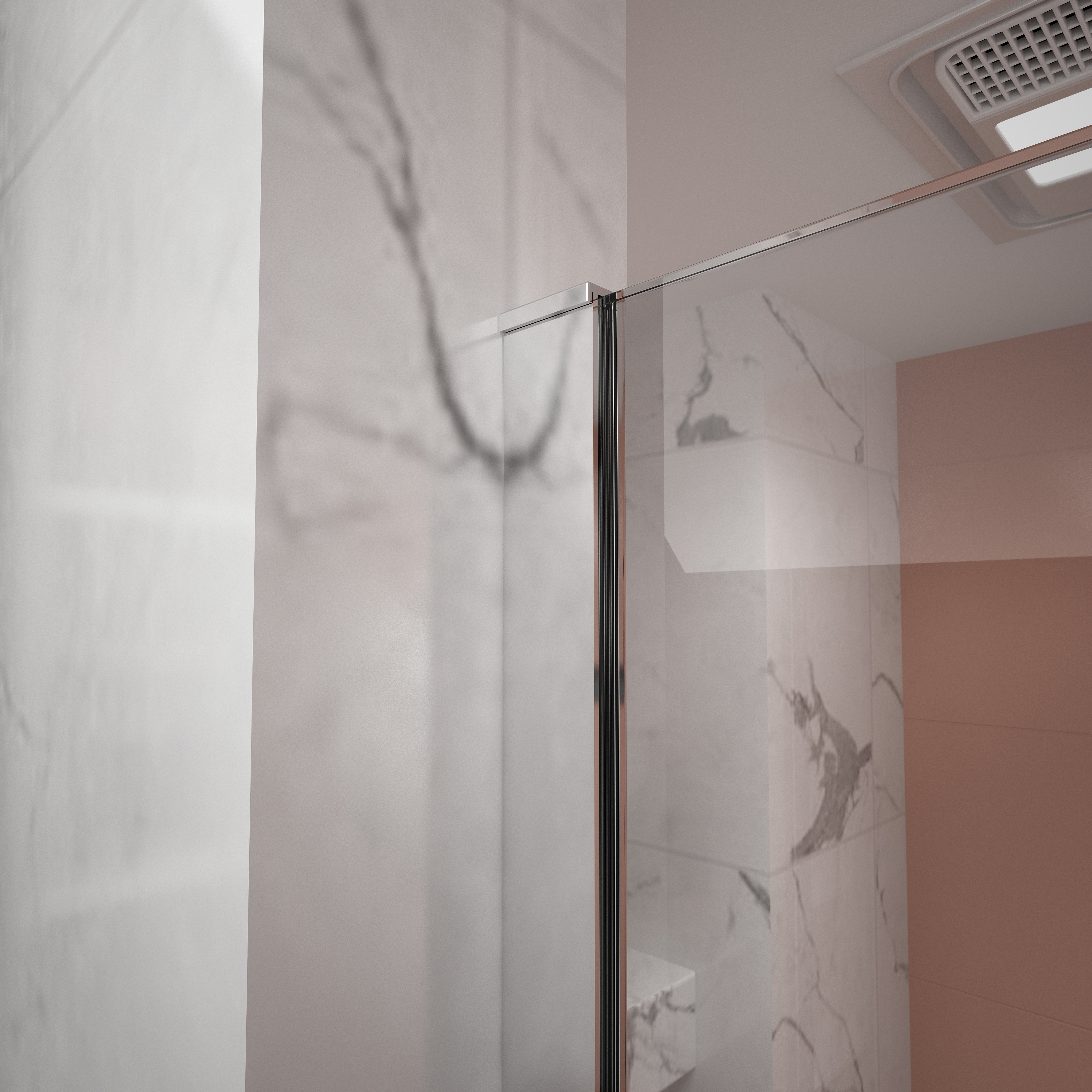 ALONI ECO INLOOPDOUCHE - 1000 X 2000MM - CHROOM - HELDER GLAS