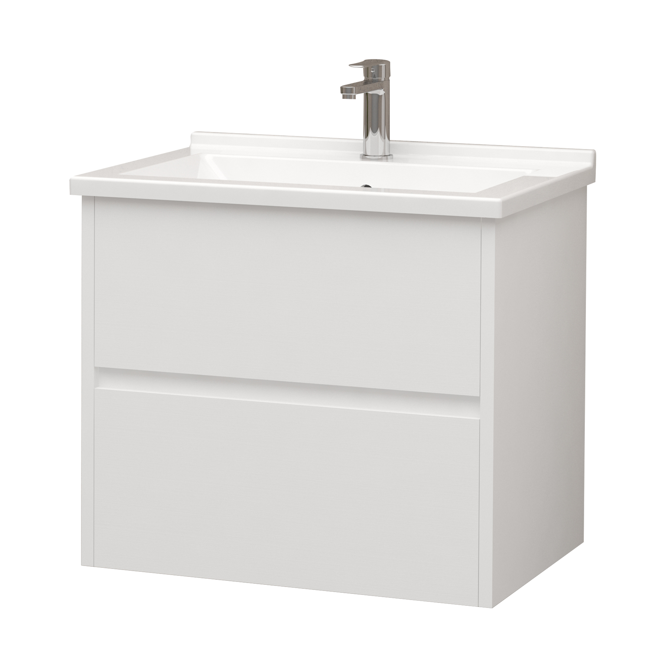 ALONI HAYAT WASTAFELONDERKAST - 2 LADES - SOFTCLOSE - GREEPLOOS - 59,5X50X45 CM - GLANZEND WIT