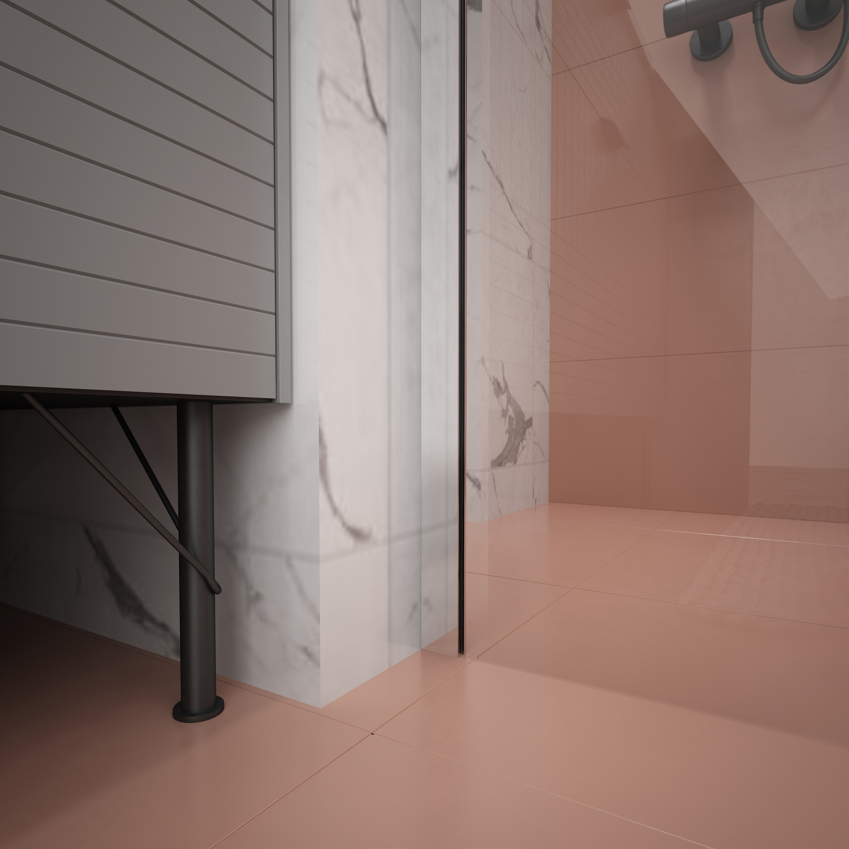 ALONI ECO INLOOPDOUCHE - 1000 X 2000MM - CHROOM - HELDER GLAS