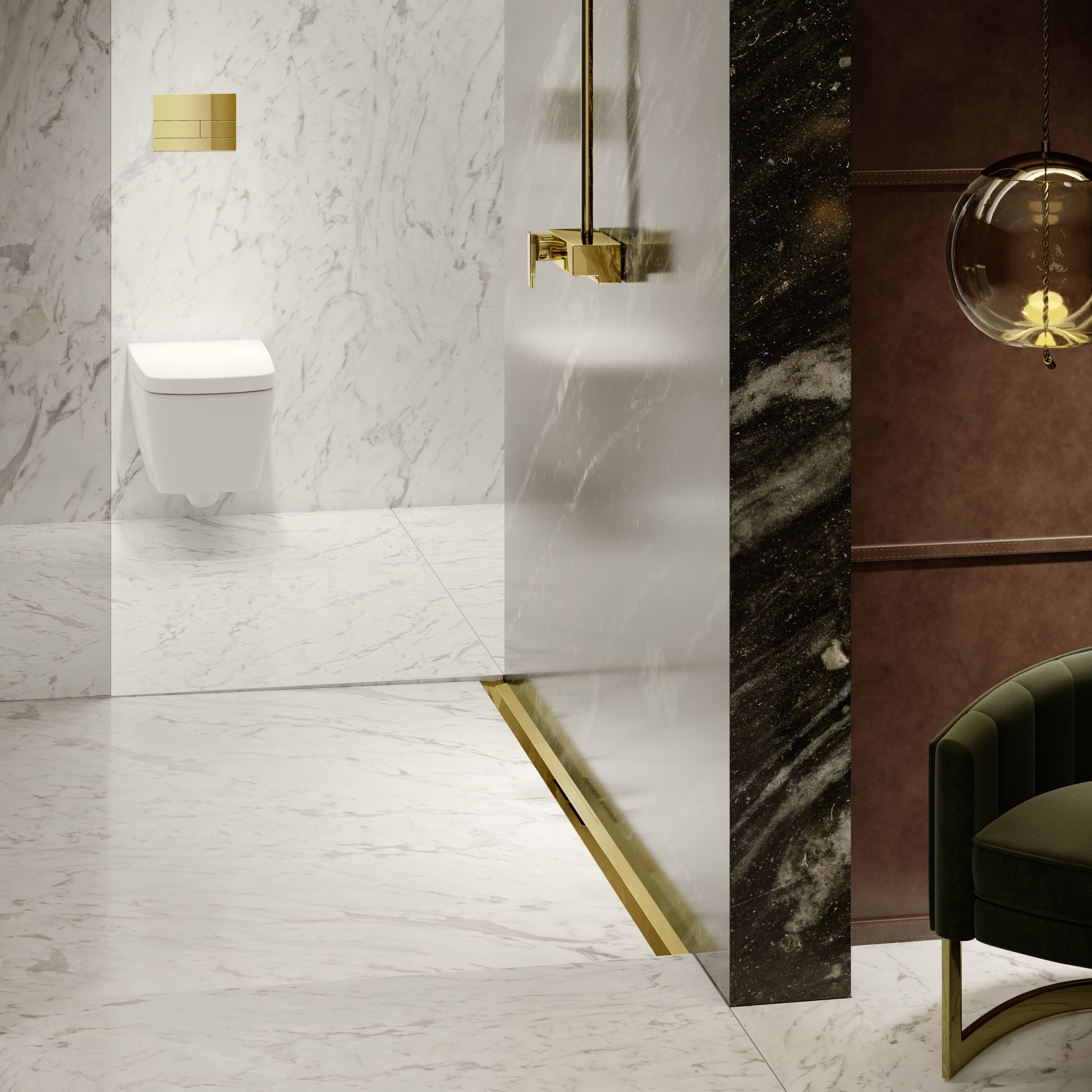 TECE SQUARE BEDIENINGSPANEEL - GOUD