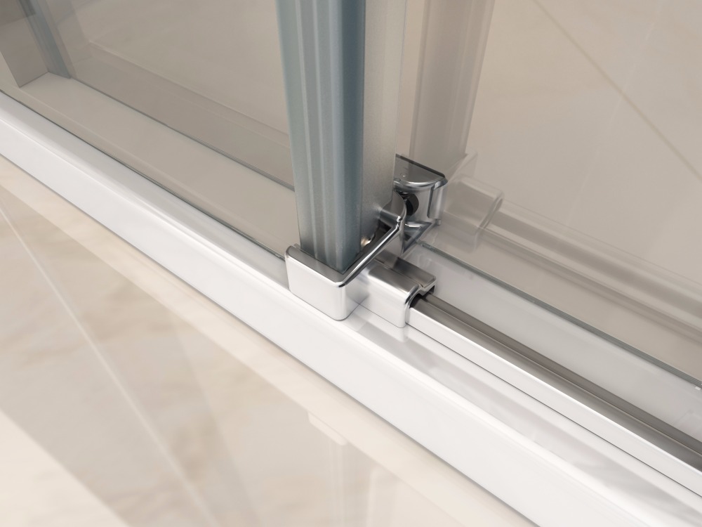 ALONI SHOWER ENCLOSURE - SLIDING DOOR AND SIDE PANEL - 900 X 1200 X 1950MM - CHROME - CLEAR GLASS