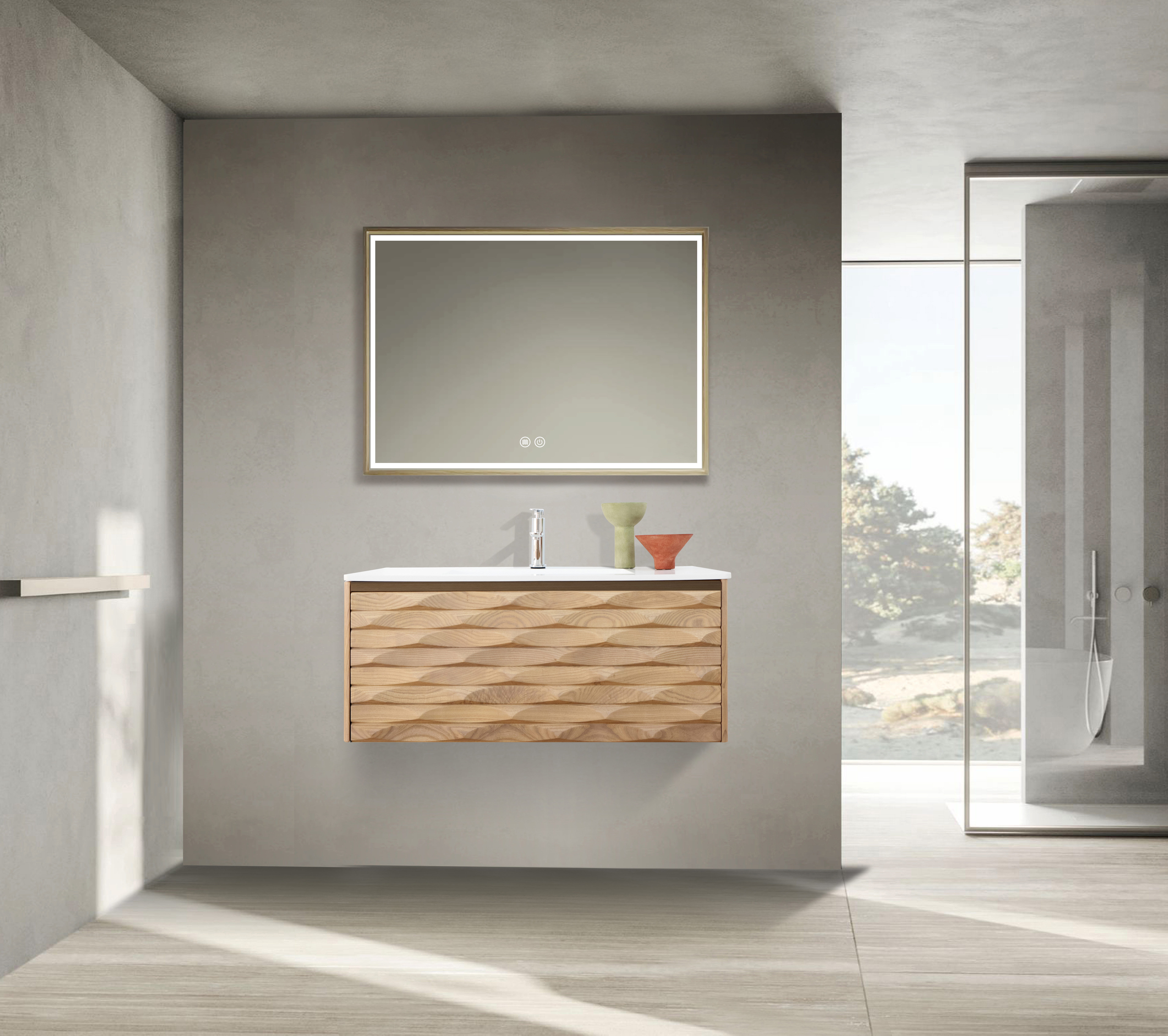 MAGNOLIA WASTAFELONDERKAST - 1 LADE - GREEPLOOS  - SOFT CLOSE – 79X40X52 CM - LICHT EIKEN